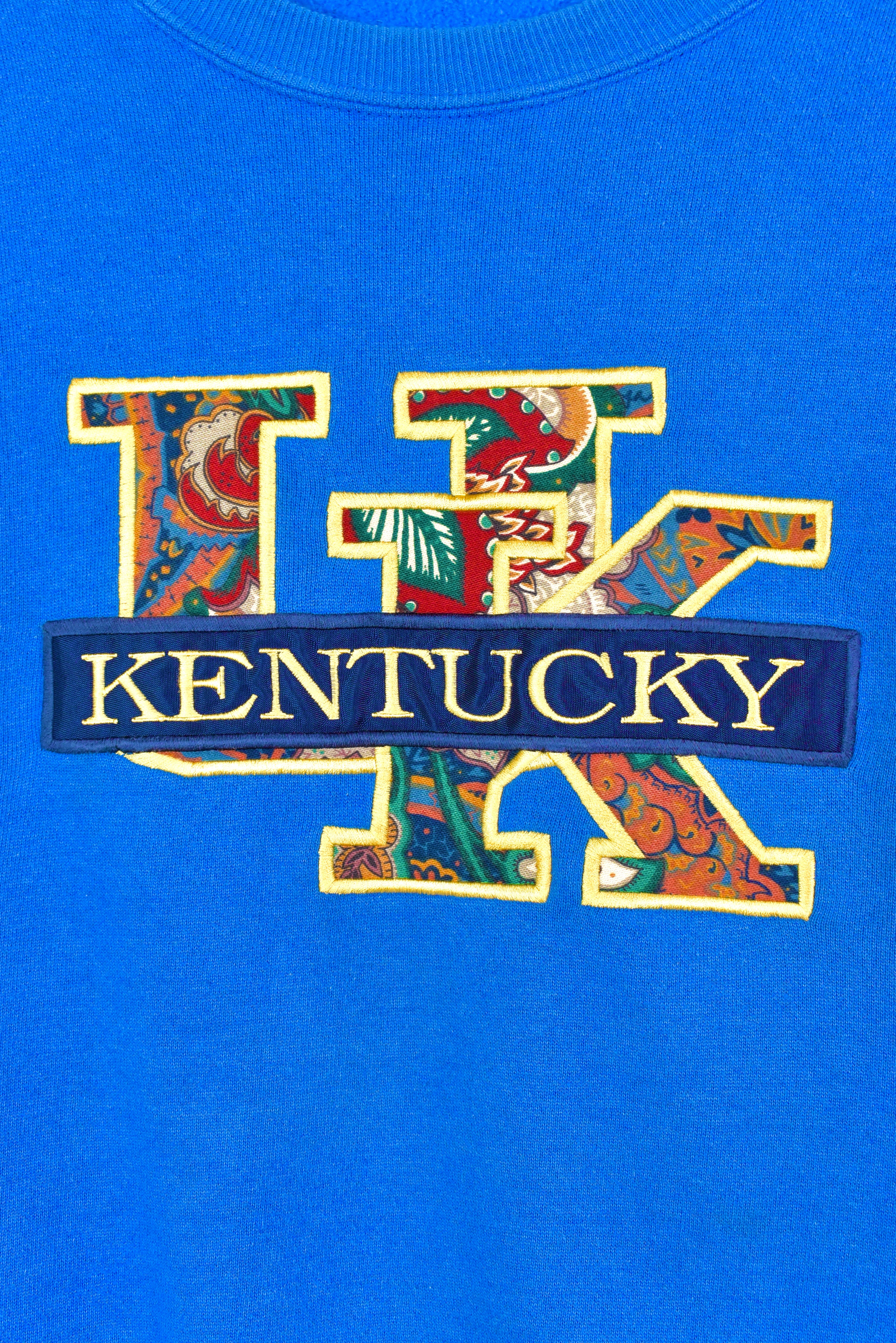 VINTAGE KENTUCKY UNIVERSITY EMBROIDERED BLUE SWEATSHIRT | XL COLLEGE
