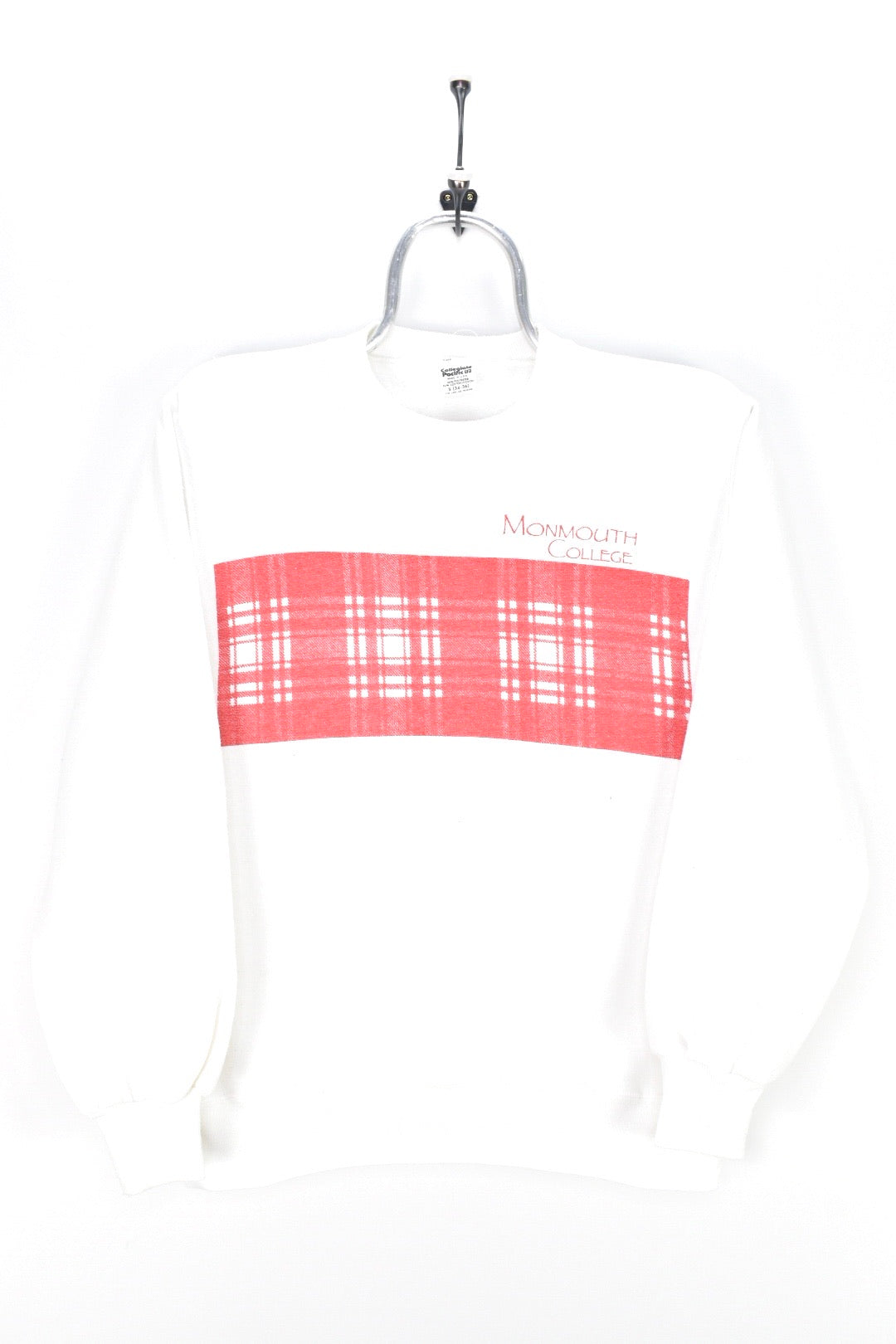 VINTAGE WOMEN'S MONMOUTH COLLEGE WHITE SWEATSHIRT | SMALL COLLEGE