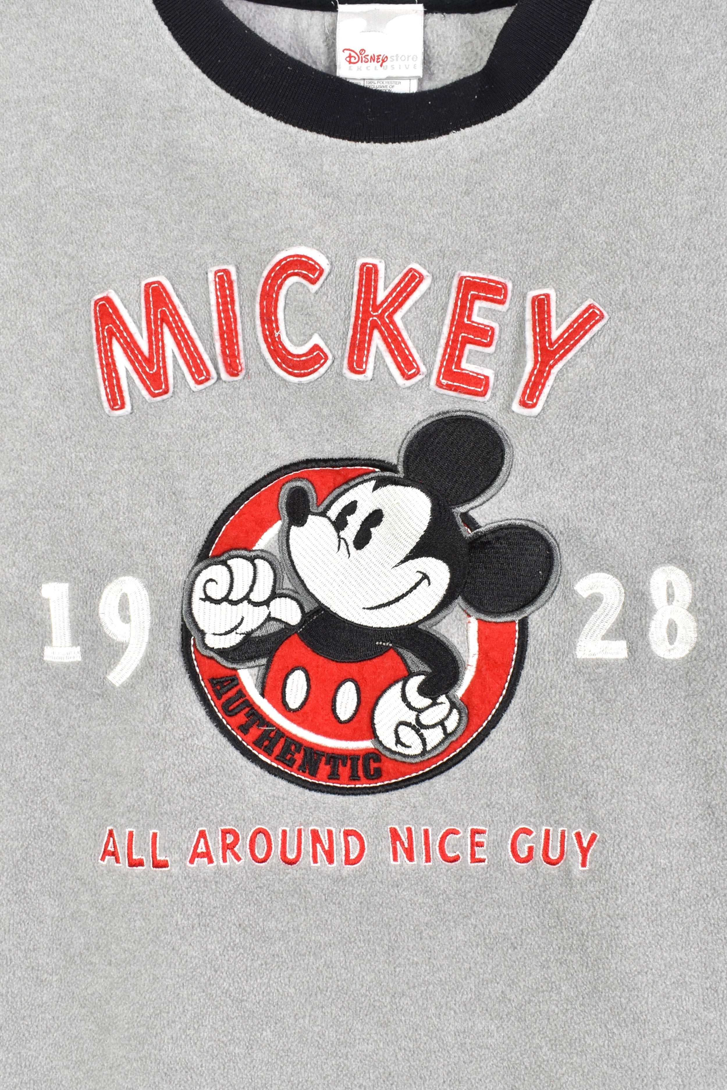 Vintage Disney Mickey Mouse embroidered grey fleece | Large DISNEY / CARTOON