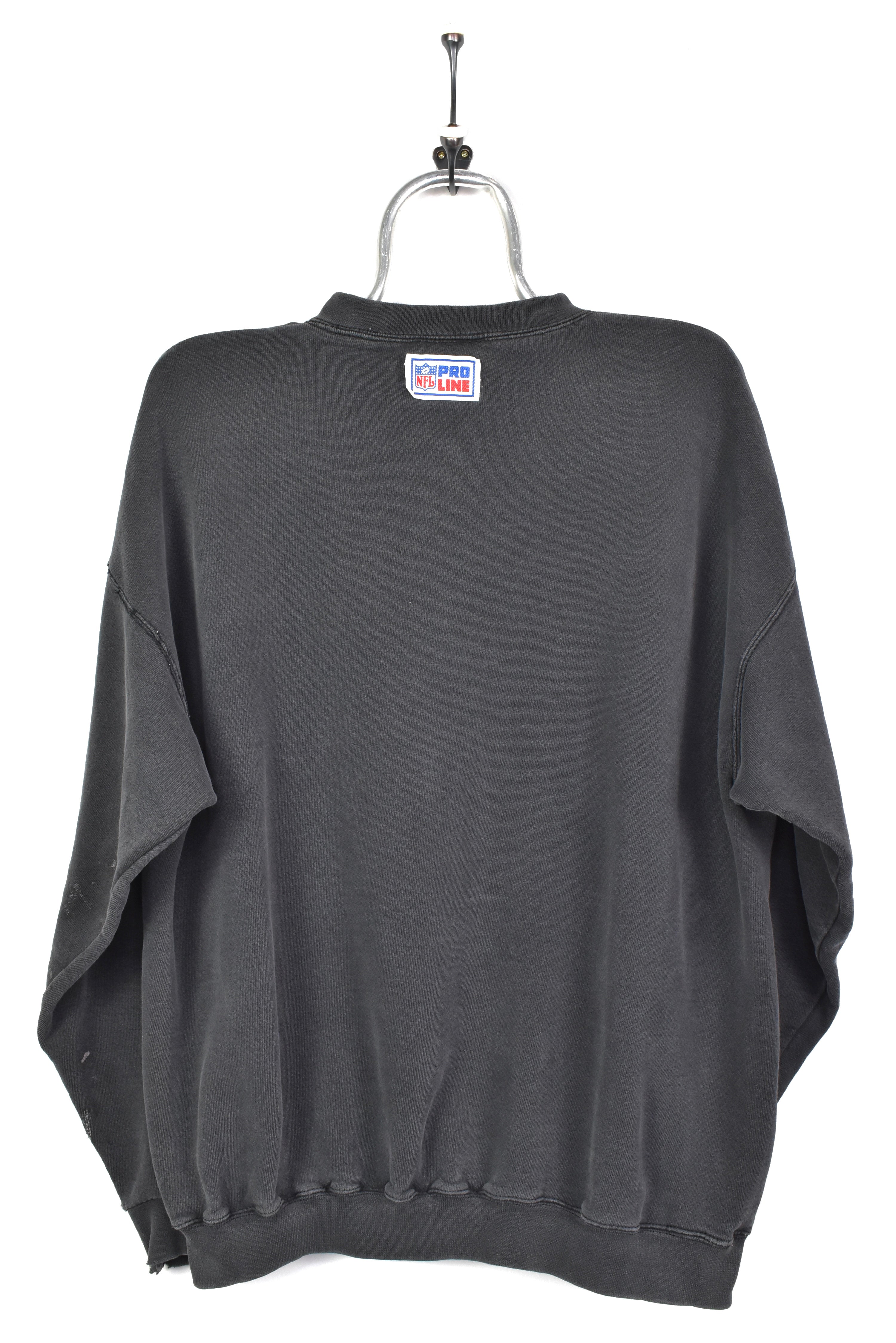 VINTAGE NFL KANSAS CITY CHIEFS EMBROIDERED BLACK SWEATSHIRT | LARGE PRO SPORT