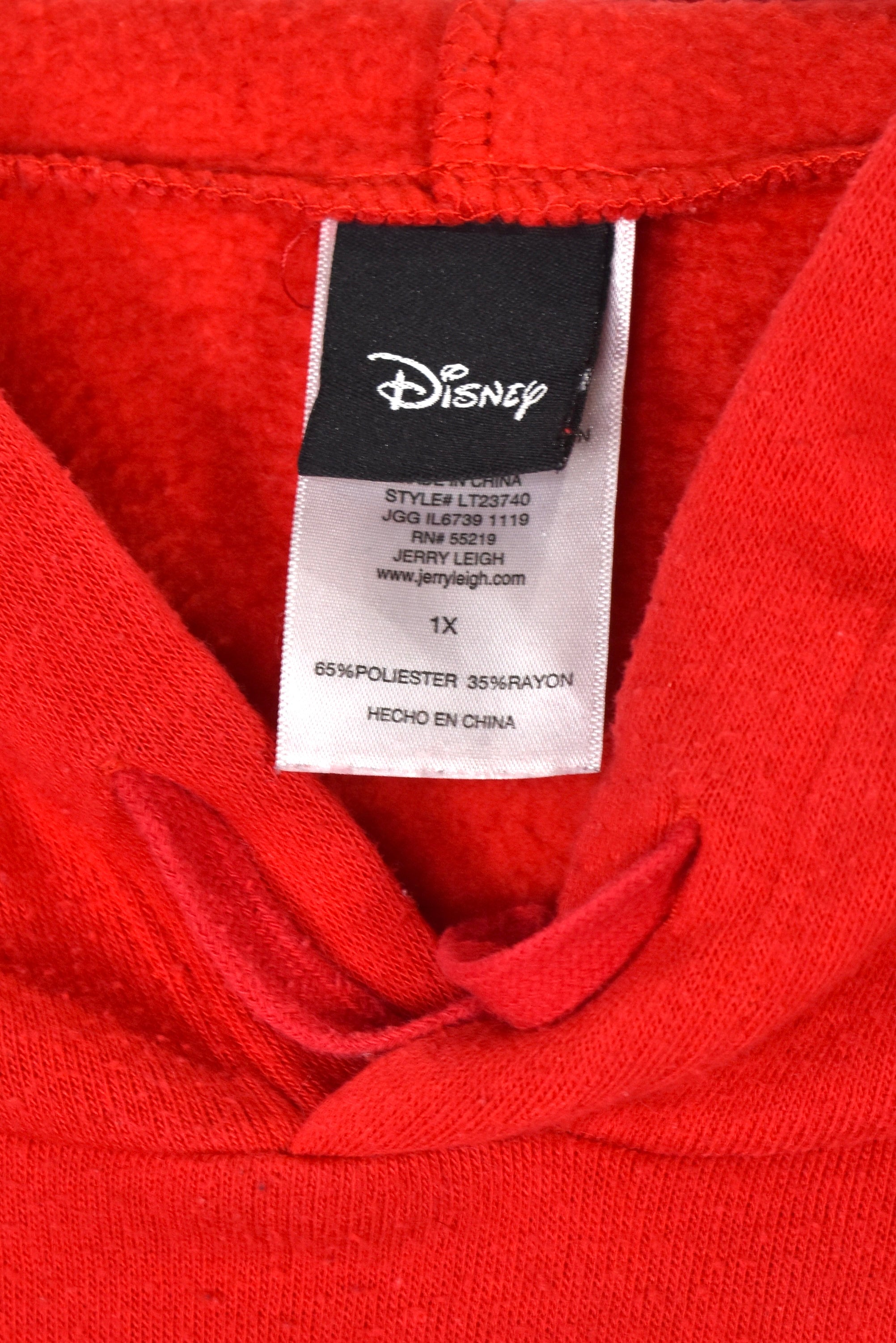 Women's modern Mickey Mouse hoodie (XL), red Disney graphic sweatshirt