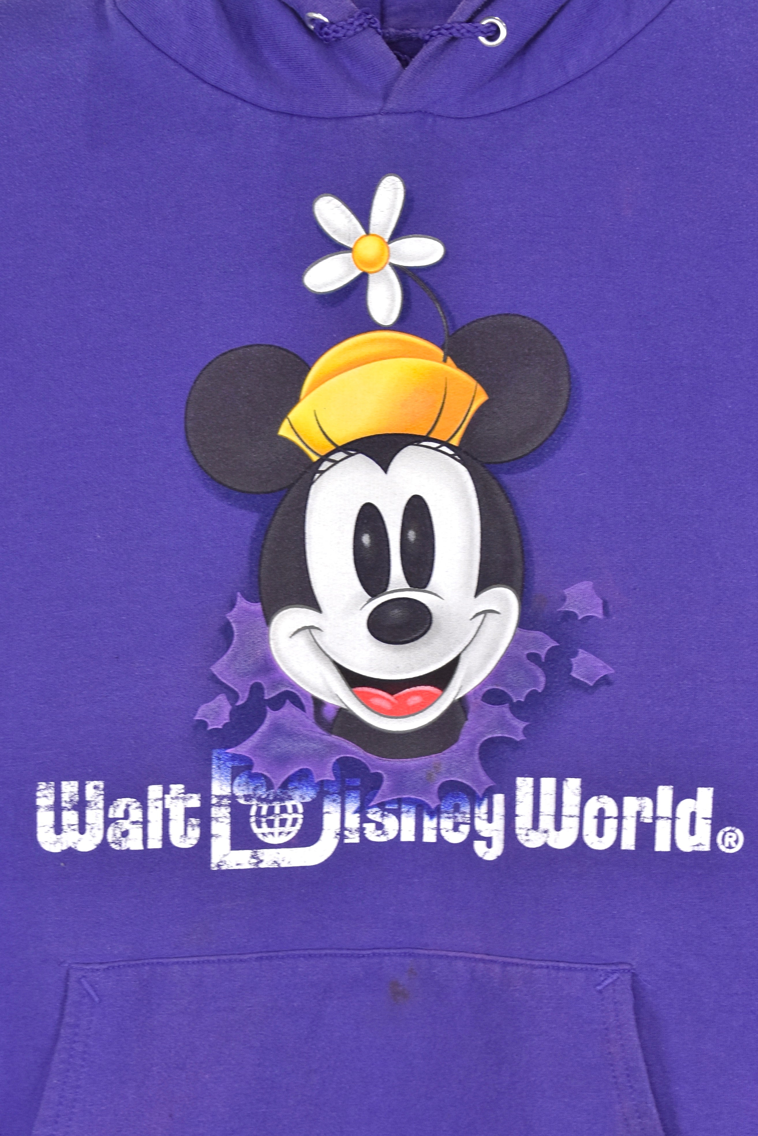 Vintage Minnie Mouse hoodie (XL), purple Disney graphic sweatshirt