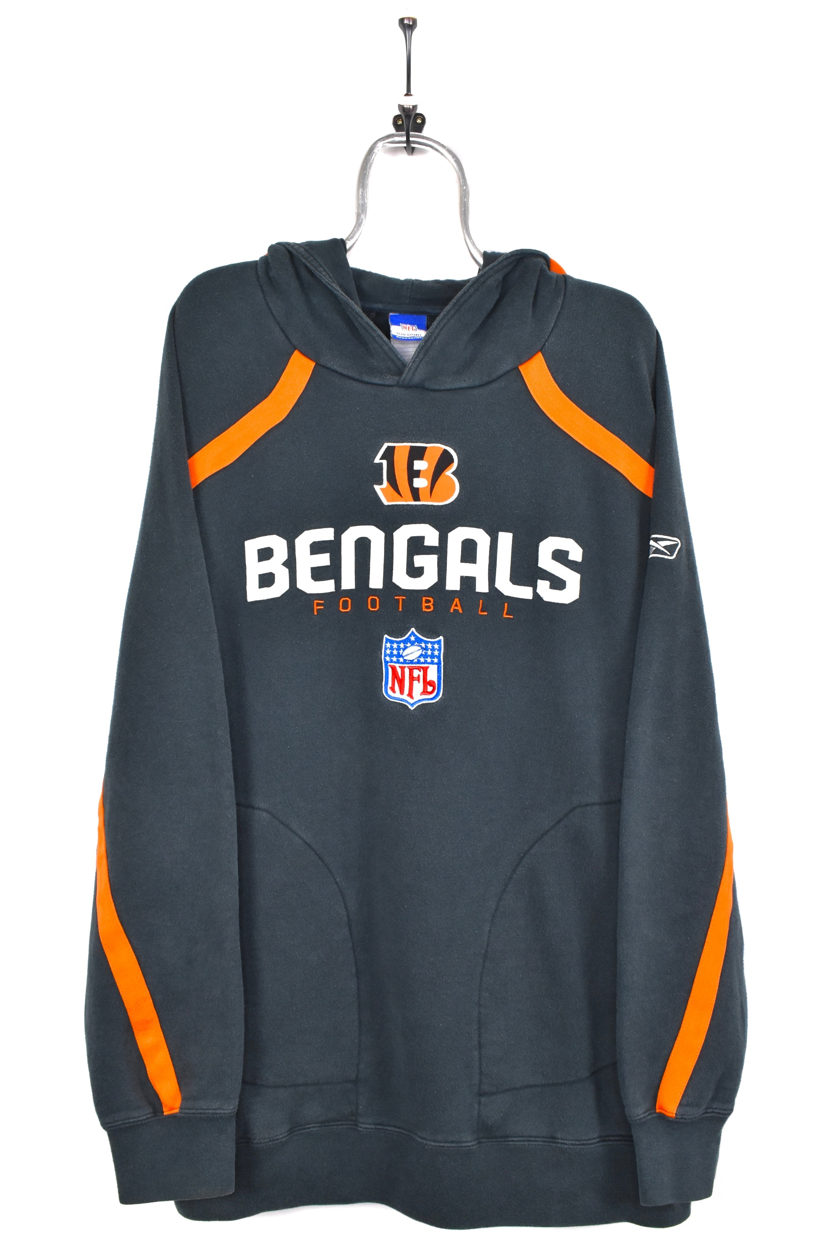 Vintage Cincinnati Bengals hoodie, grey NFL embroidered sweatshirt - AU XXL PRO SPORT