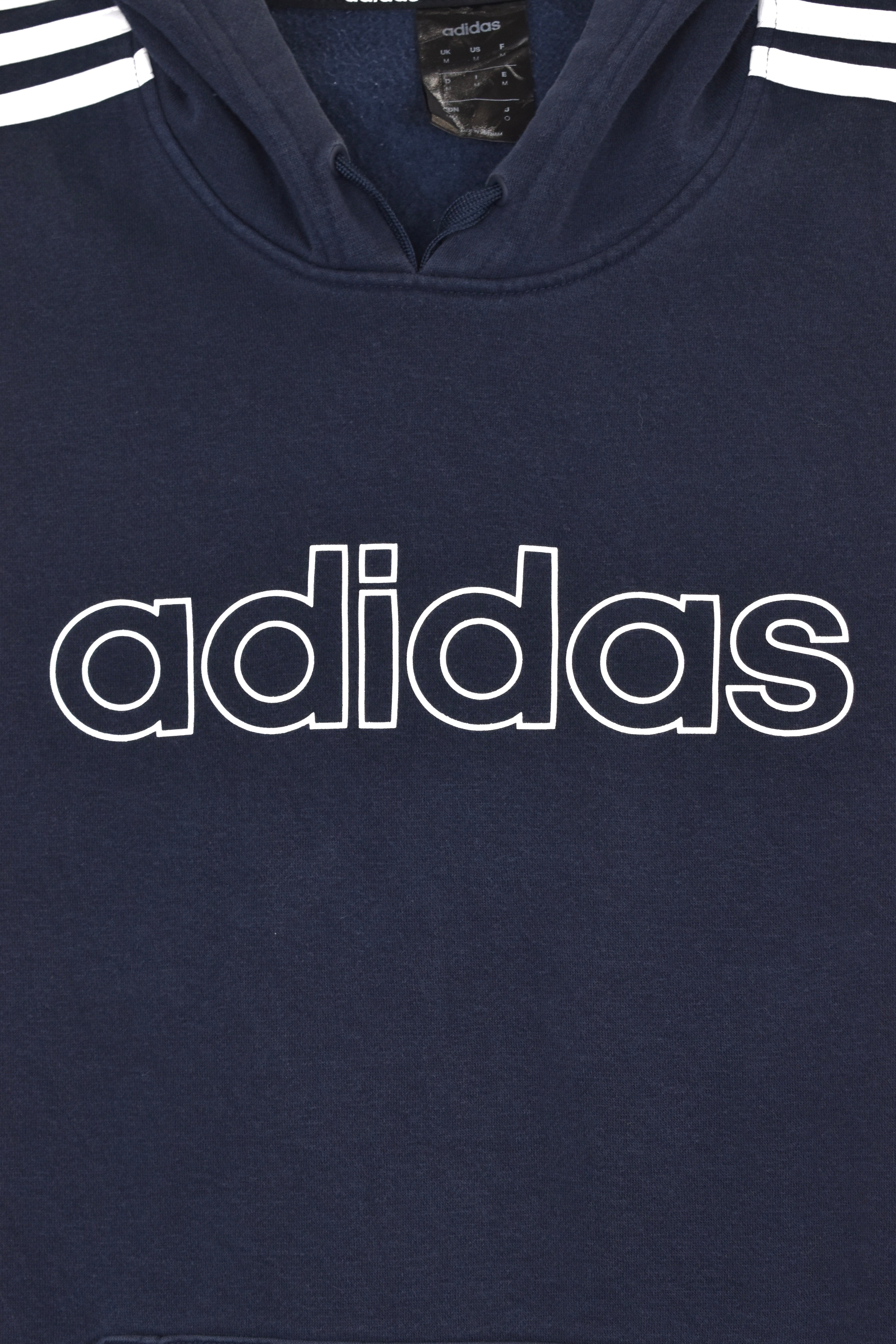 Modern Adidas hoodie (M), navy graphic sweatshirt