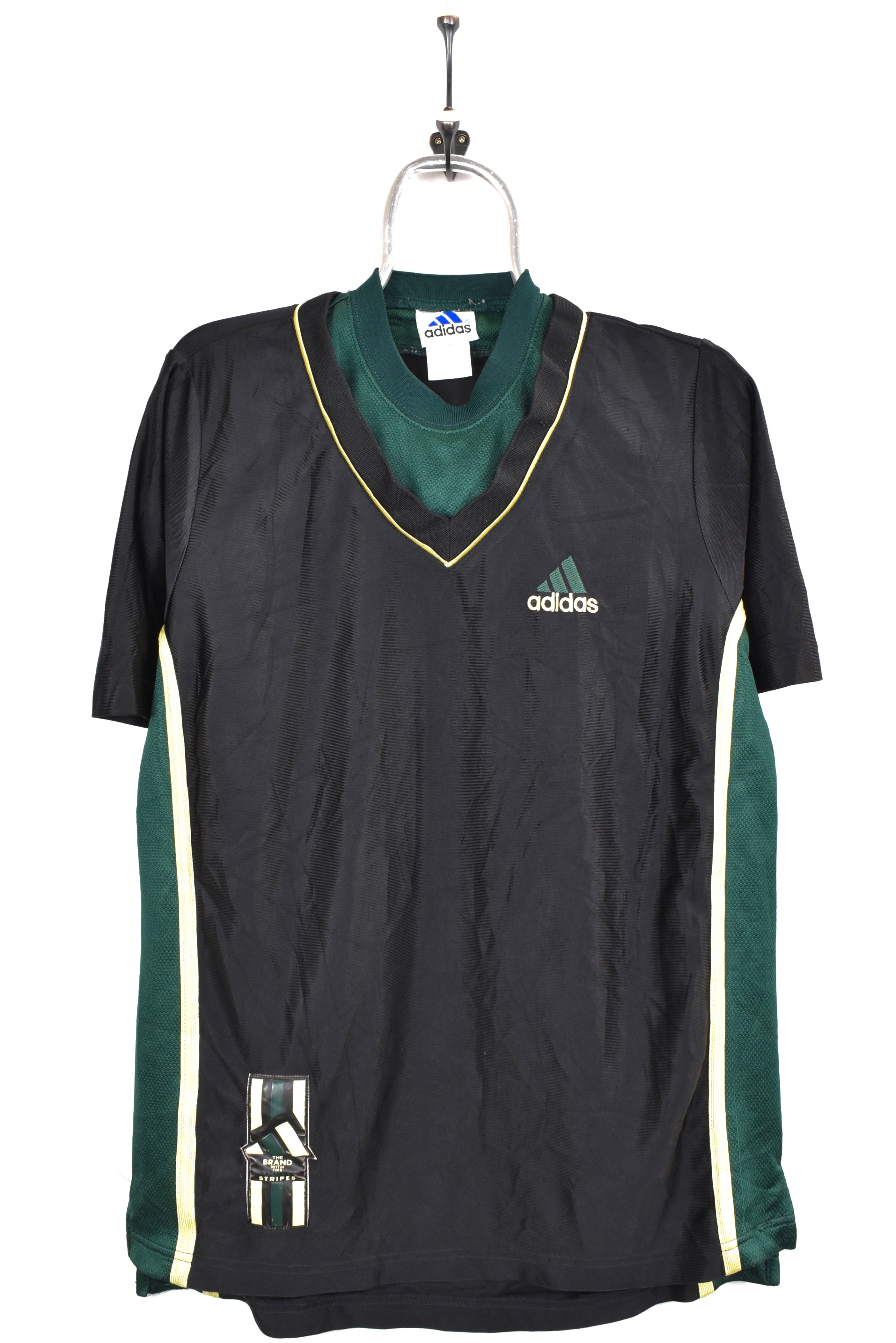 Vintage Adidas shirt, black athletic embroidered tee - AU Medium ADIDAS