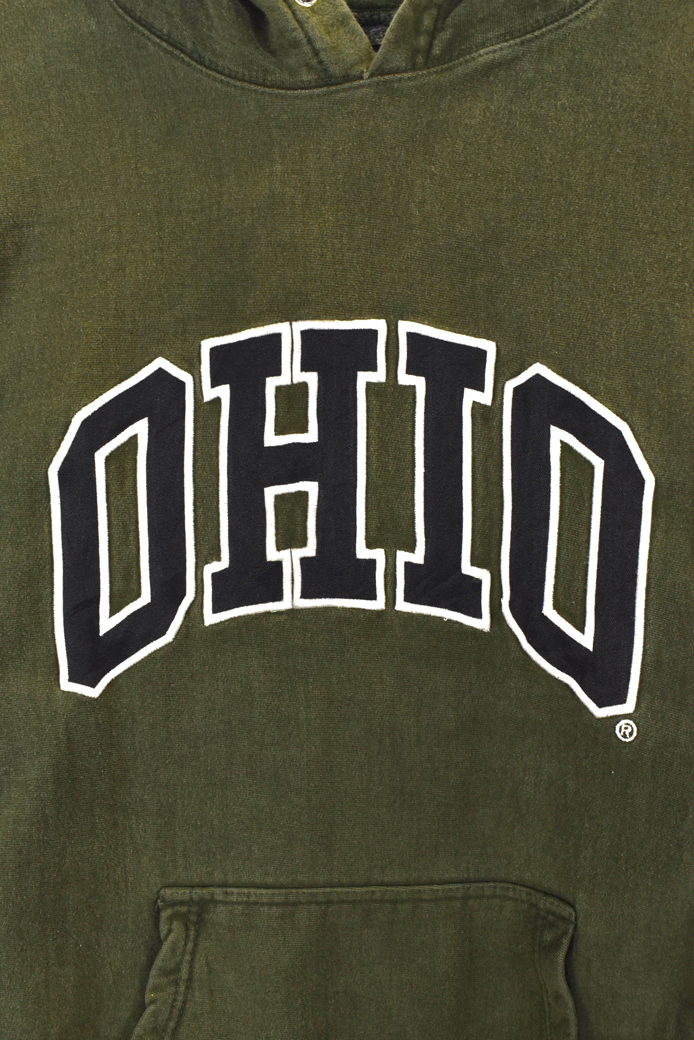 Vintage University Of Ohio hoodie, green embroidered sweatshirt - XL