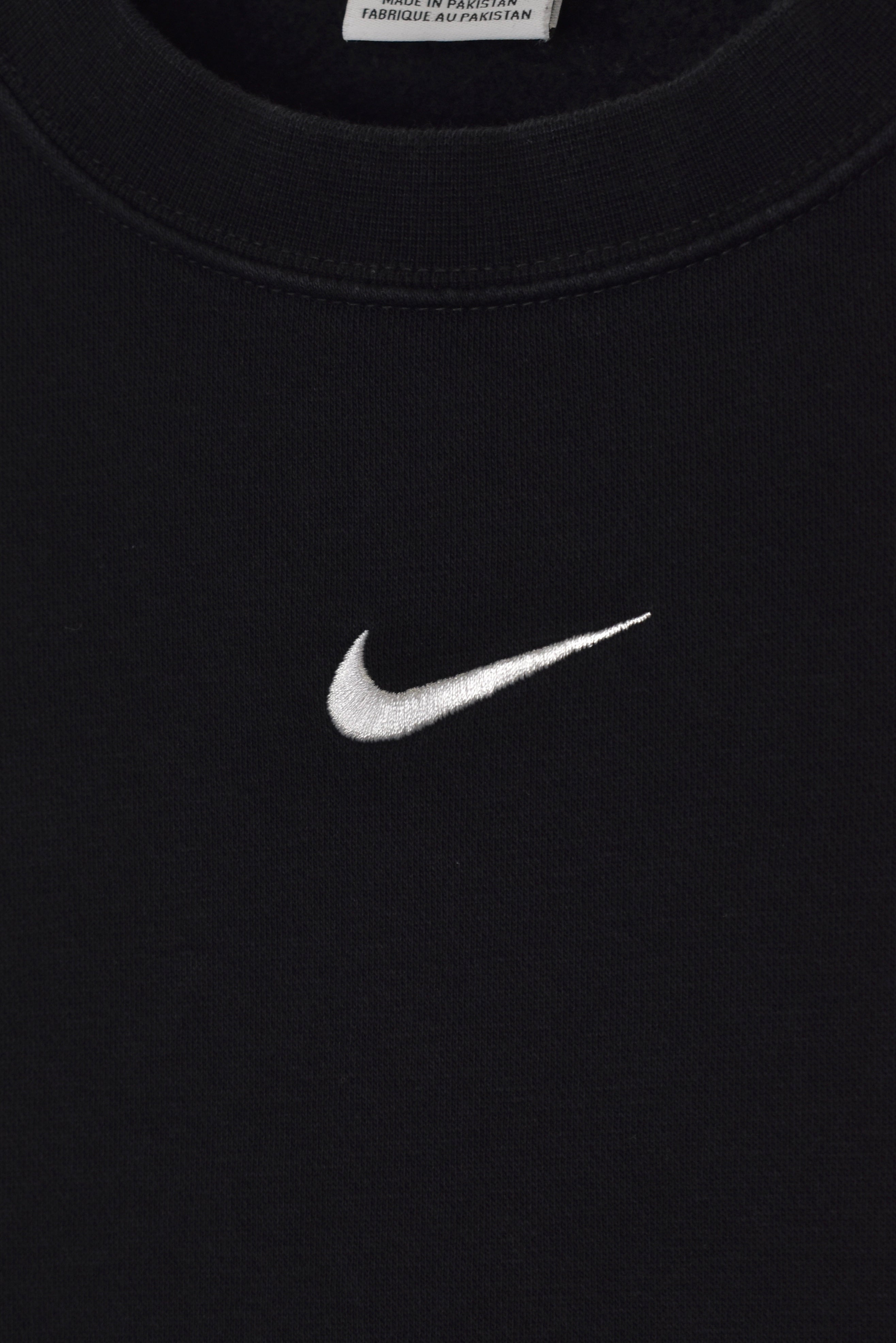 Vintage Nike sweatshirt, black centre swoosh embroidered crewneck - XL