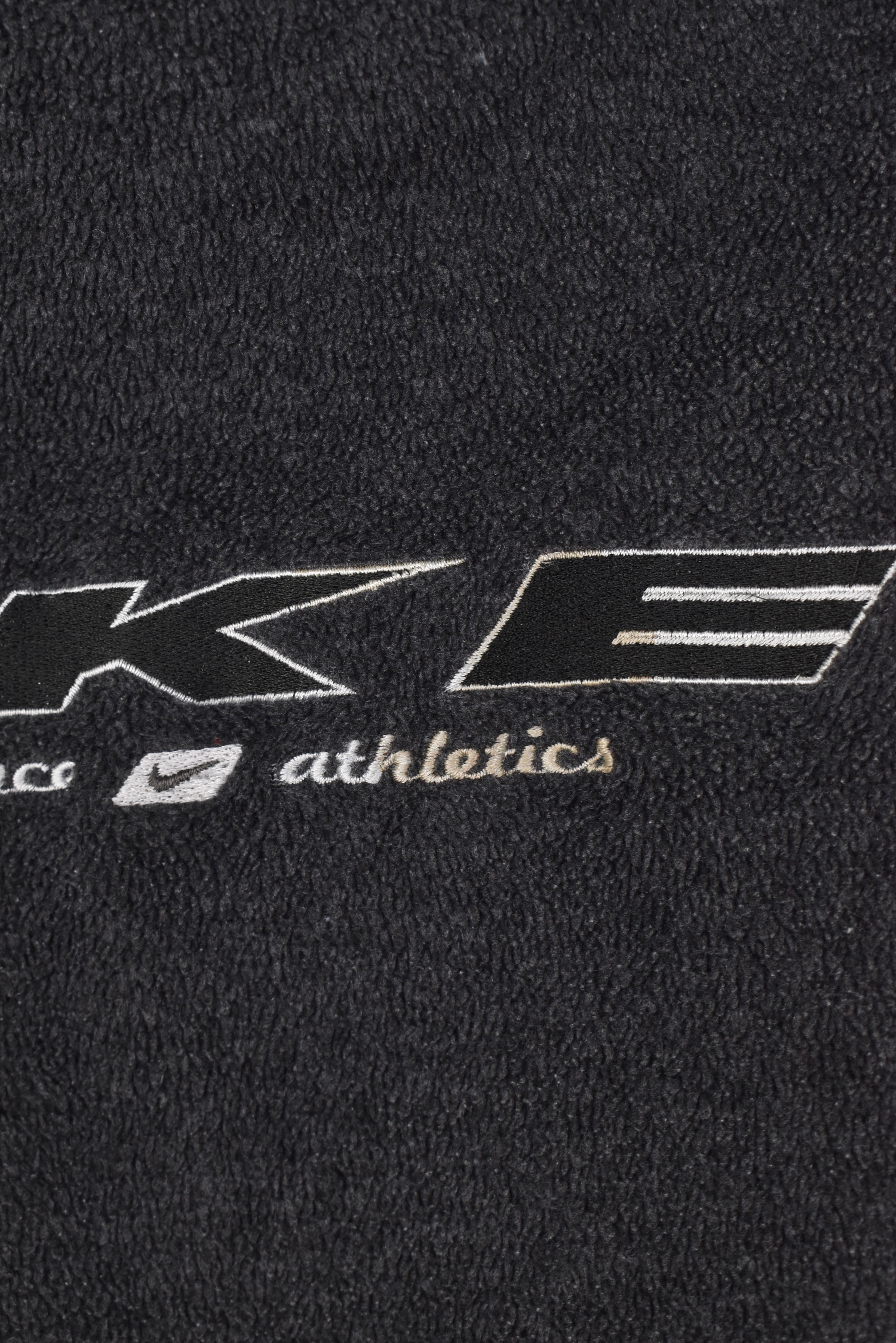 Vintage Nike hoodie, black embroidered fleece sweatshirt - XL