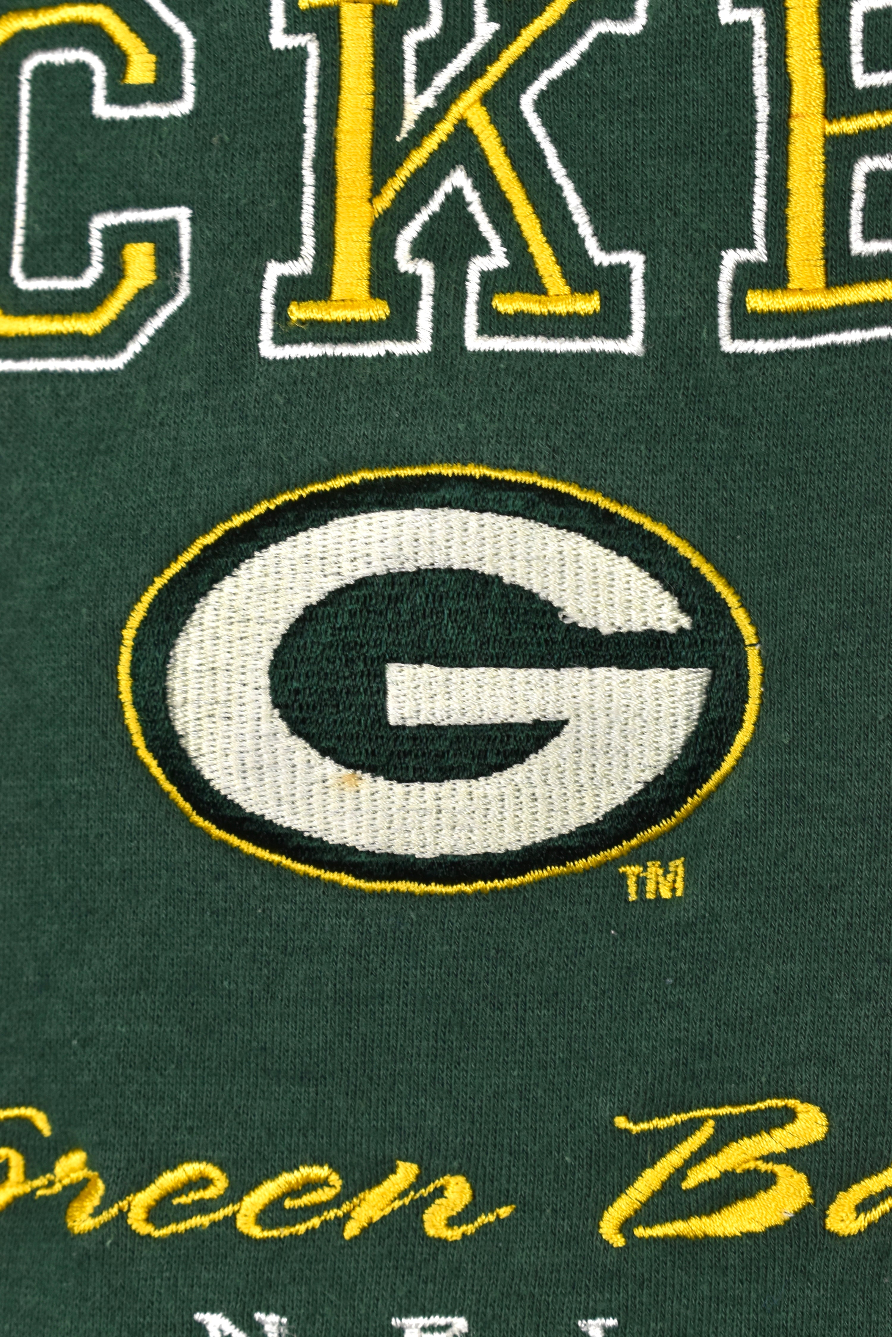 Vintage Green Bay Packers sweatshirt, green NFL embroidered crewneck - Large