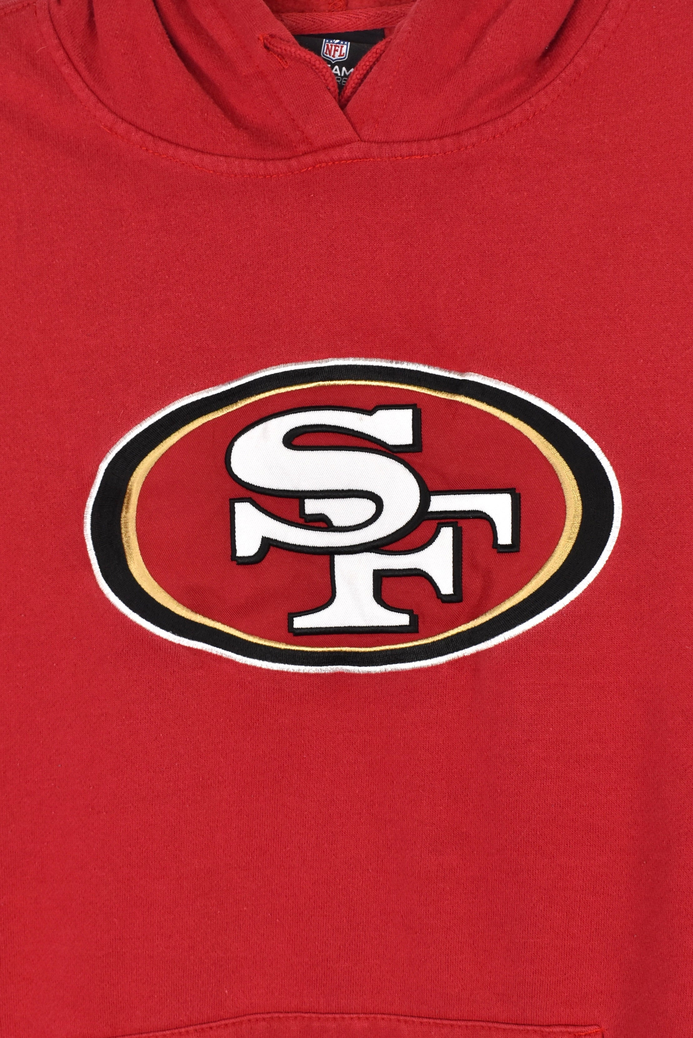 Vintage San Francisco 49ers hoodie (L), red NFL embroidered sweatshirt