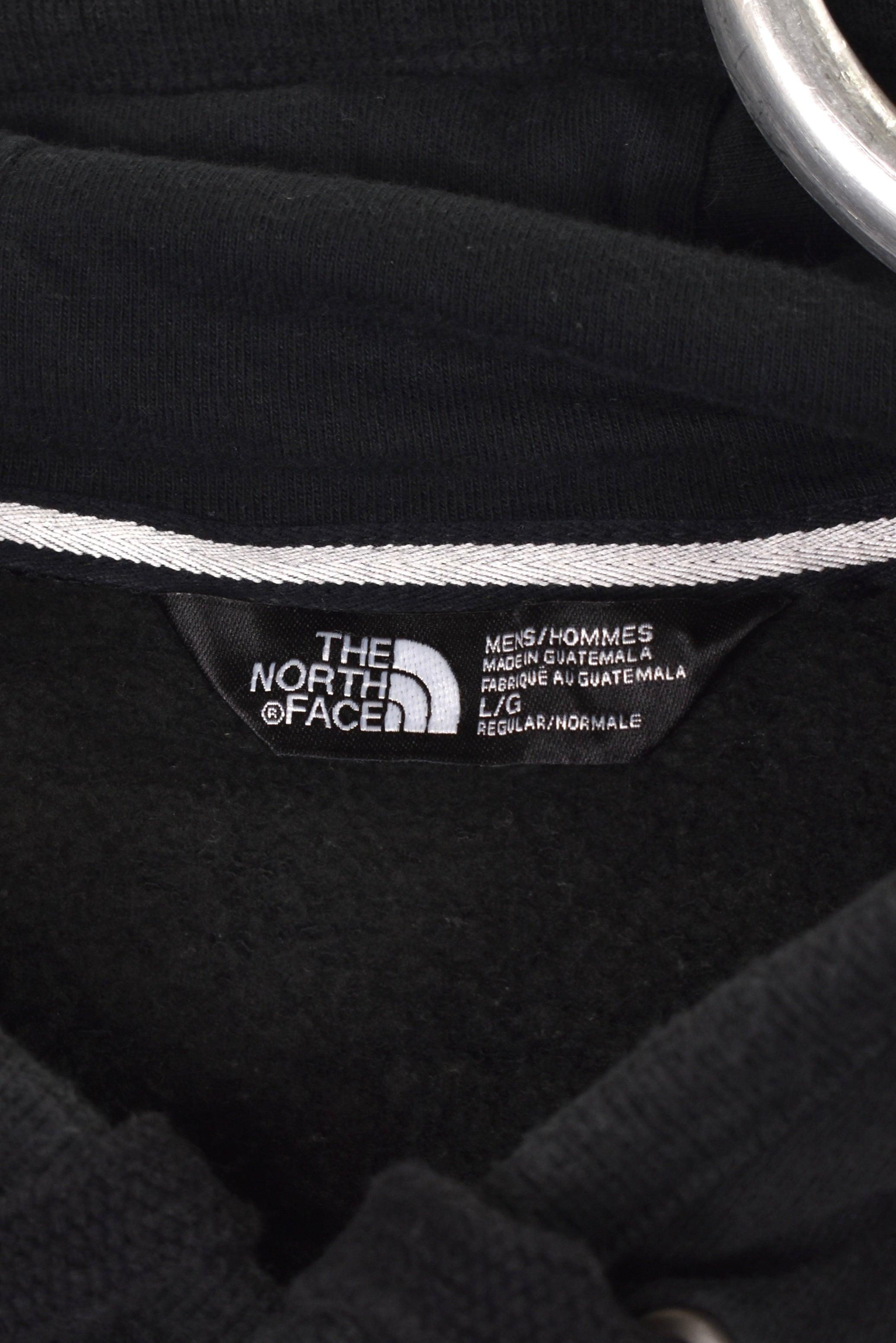 Vintage The North Face hoodie, black embroidered sweatshirt - Large