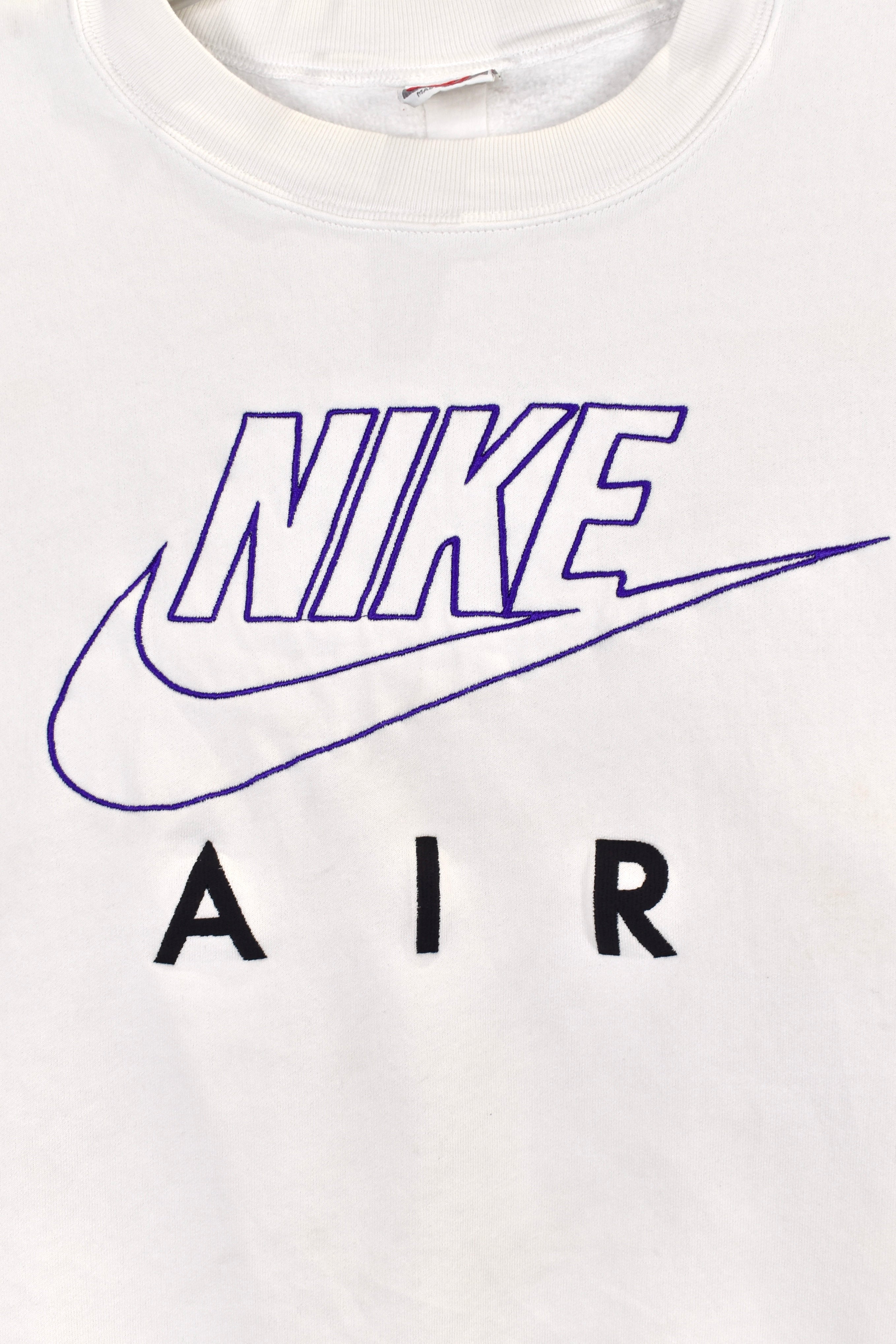 Vintage Nike Air sweatshirt, white embroidered crewneck - Large