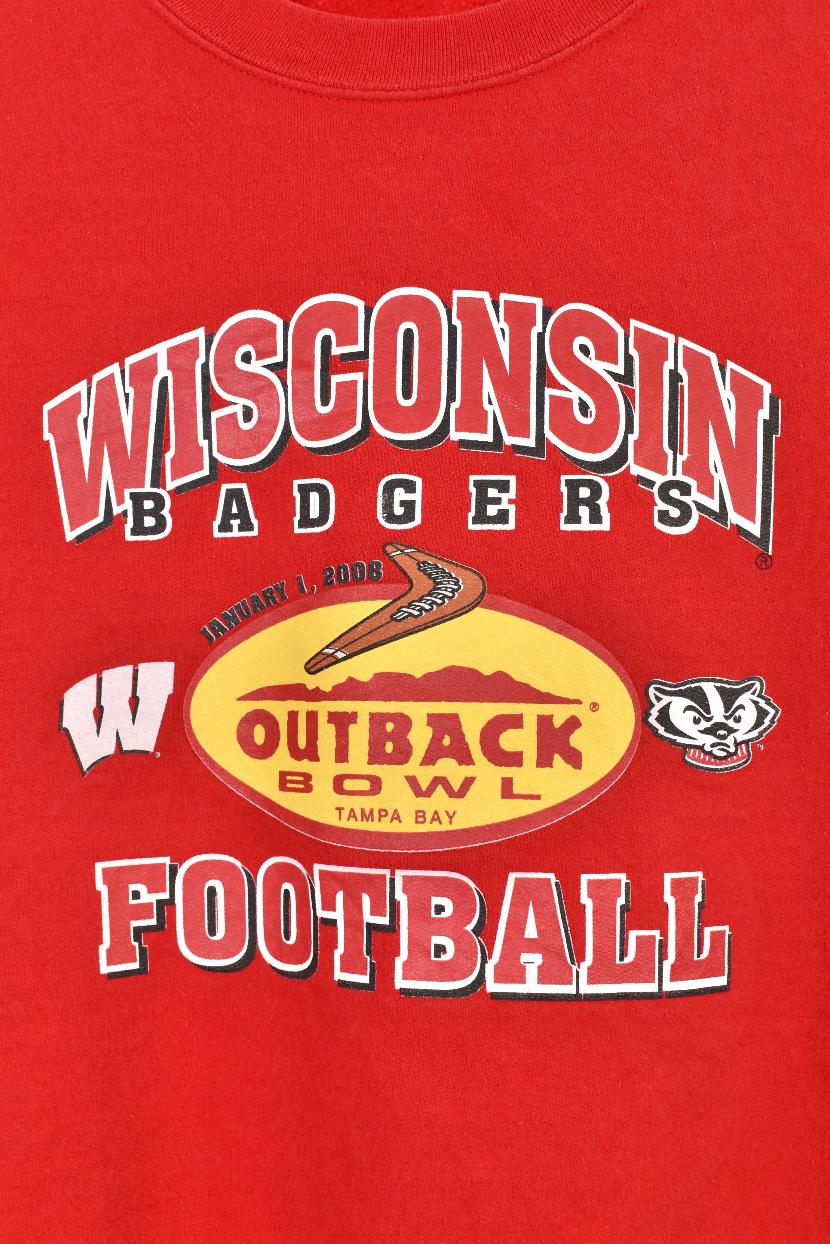 Vintage University of Wisconsin sweatshirt, red graphic crewneck - Large