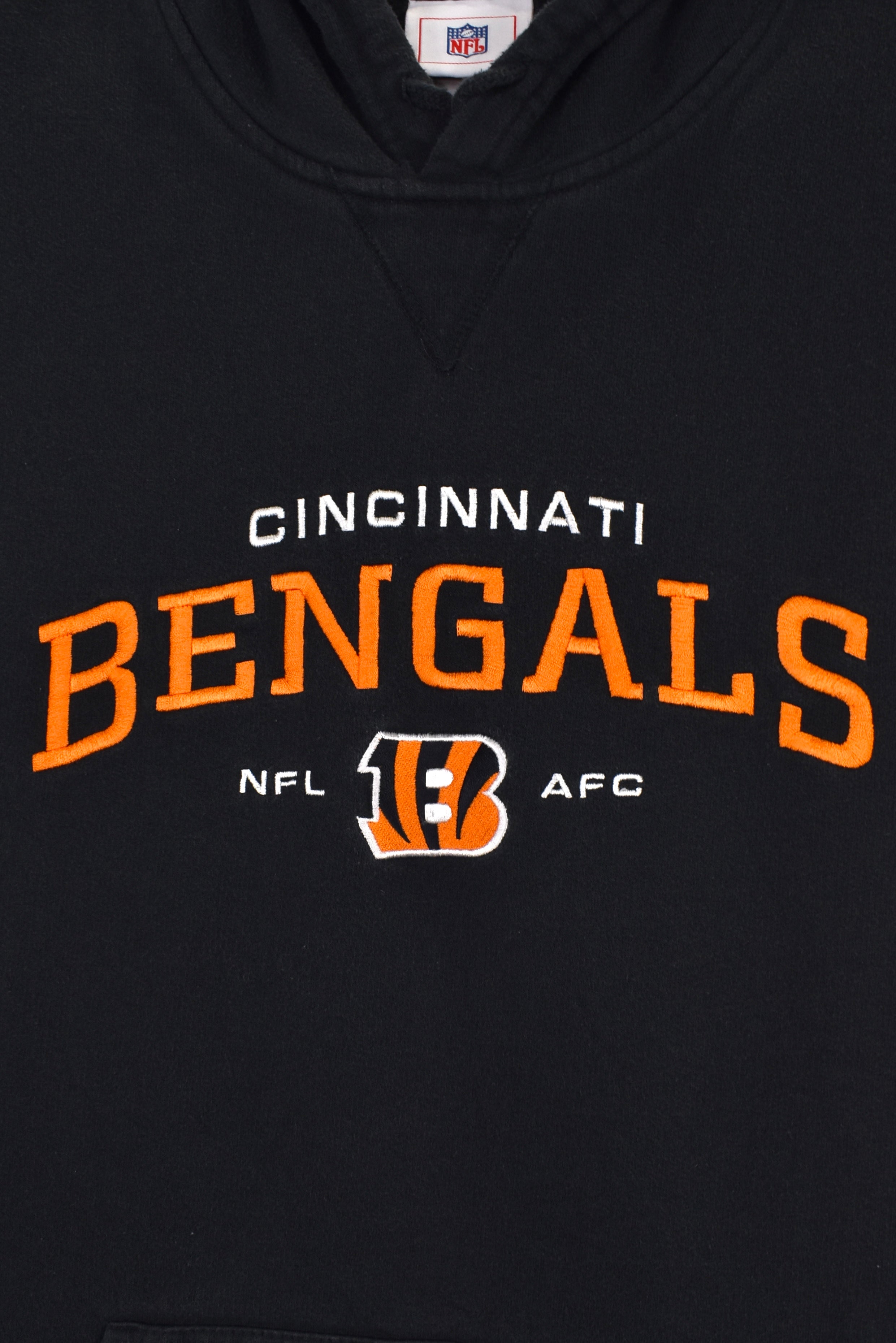 Vintage Cincinnati Bengals hoodie, NFL black embroidered sweatshirt - Large
