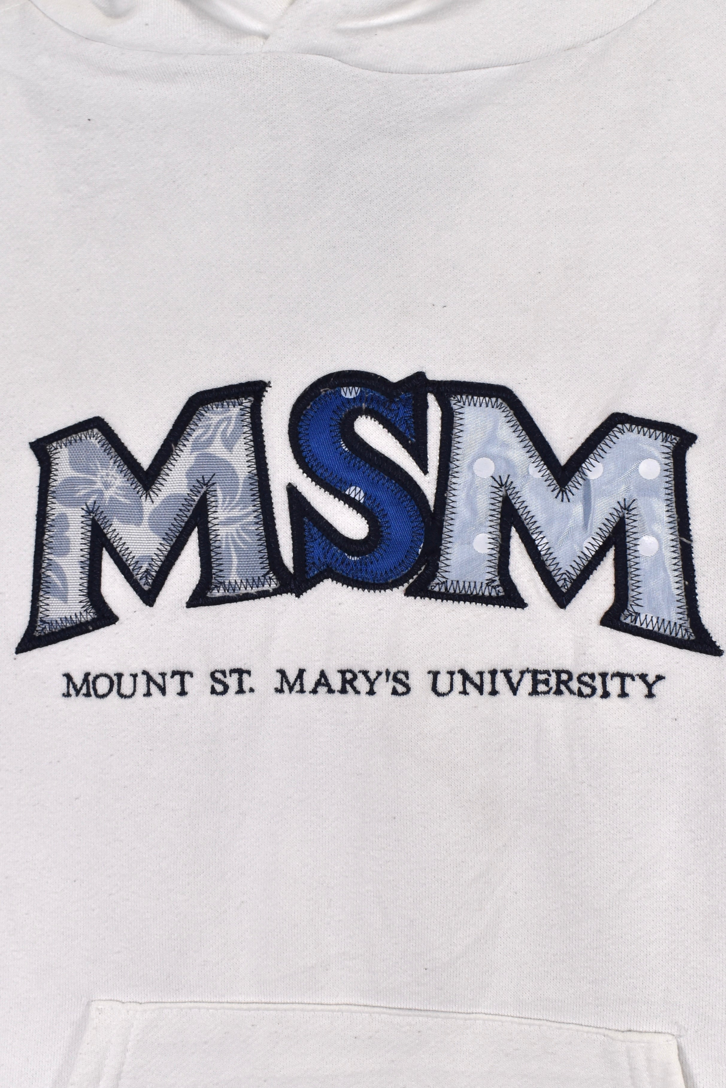 Vintage St. Marys University hoodie, white embroidered sweatshirt - XS