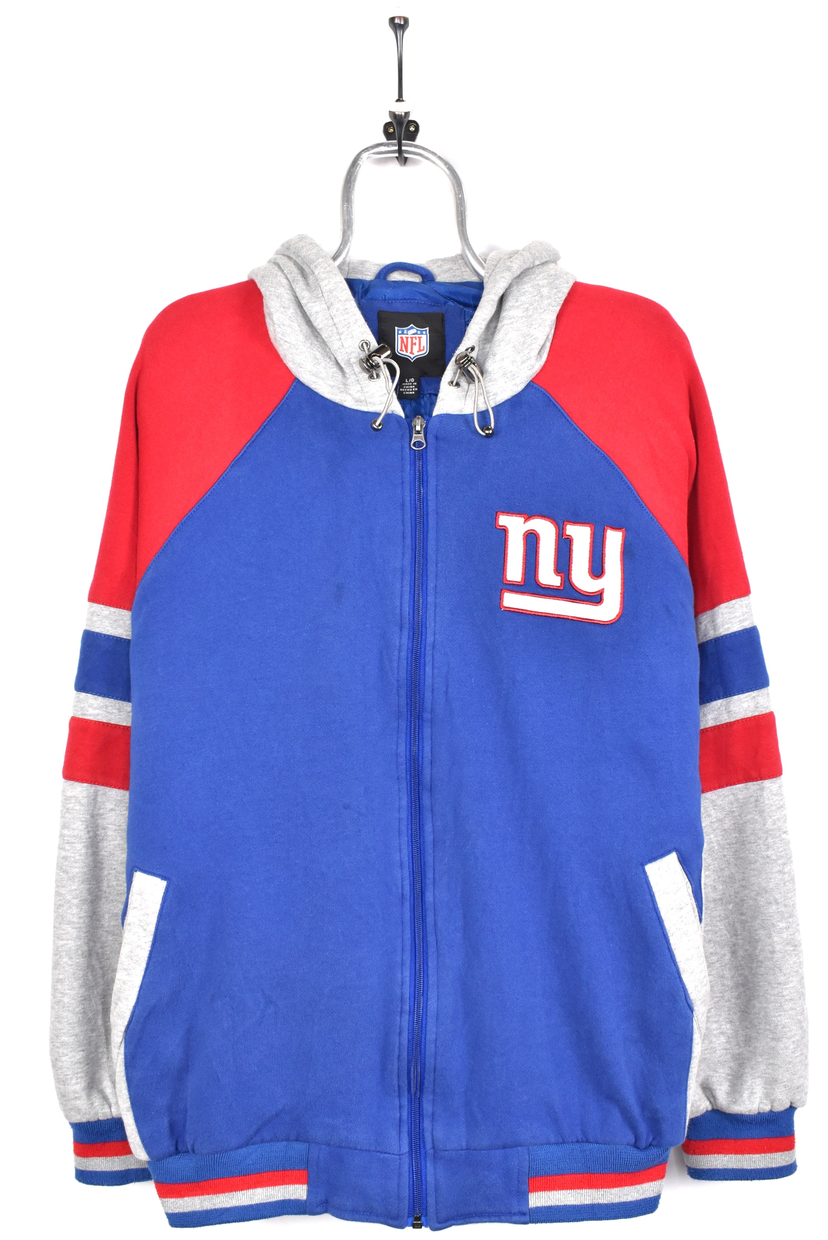 Vintage New York Giants jacket, NFL blue embroidered hoodie - AU Large PRO SPORT