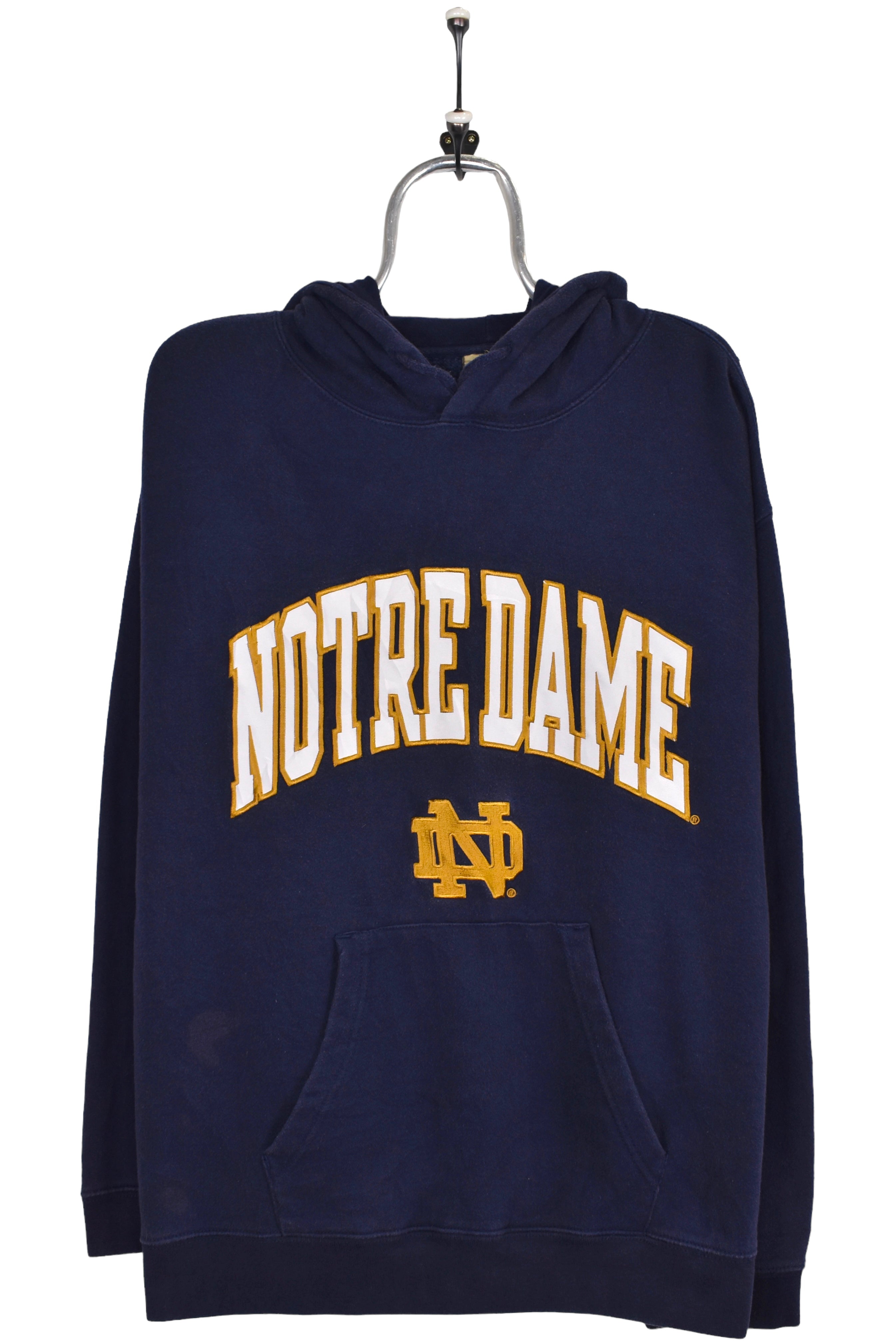 Vintage University of Notre Dame hoodie navy embroidered sweatshirt Large