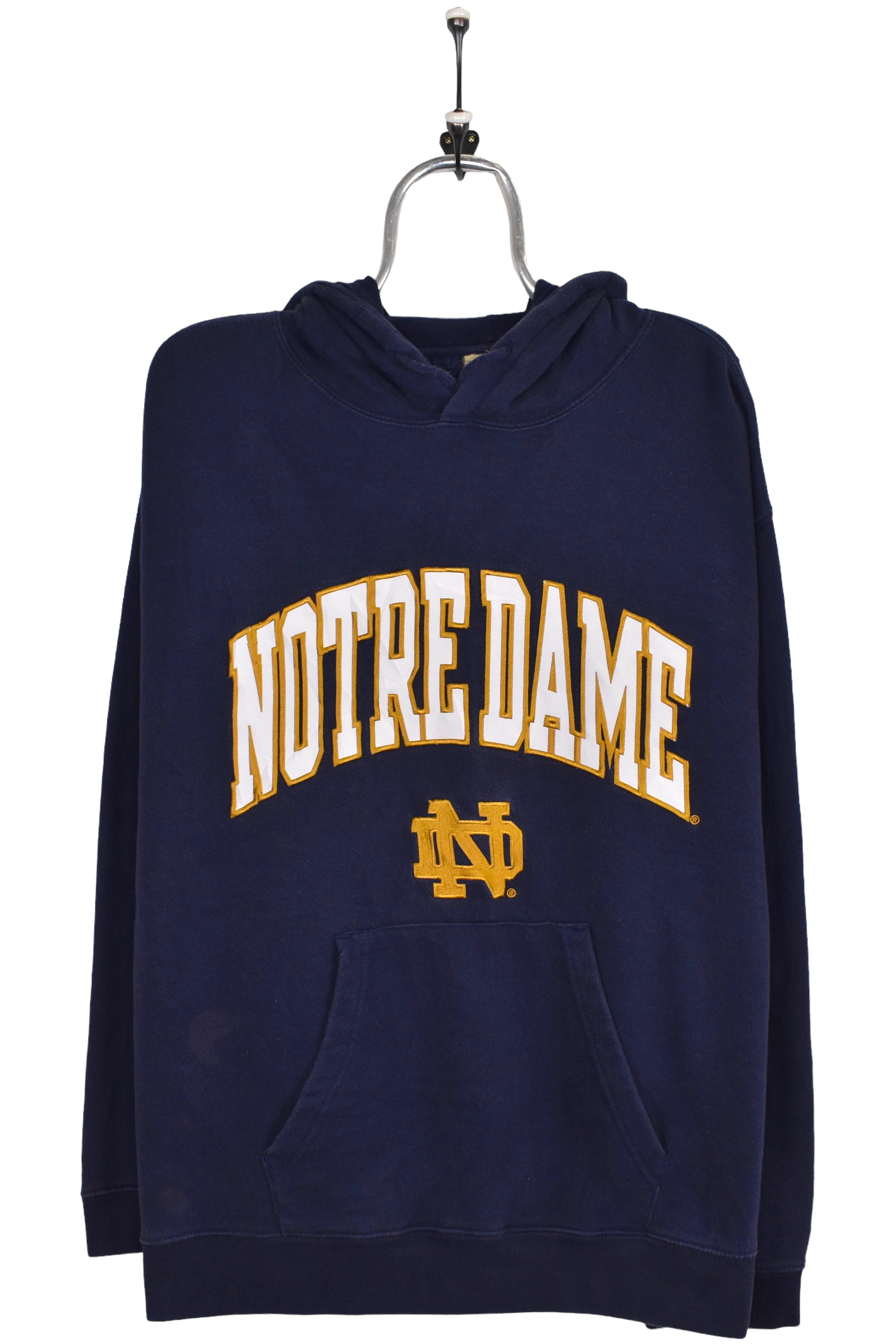 Vintage University of Notre Dame hoodie, navy embroidered sweatshirt - Large
