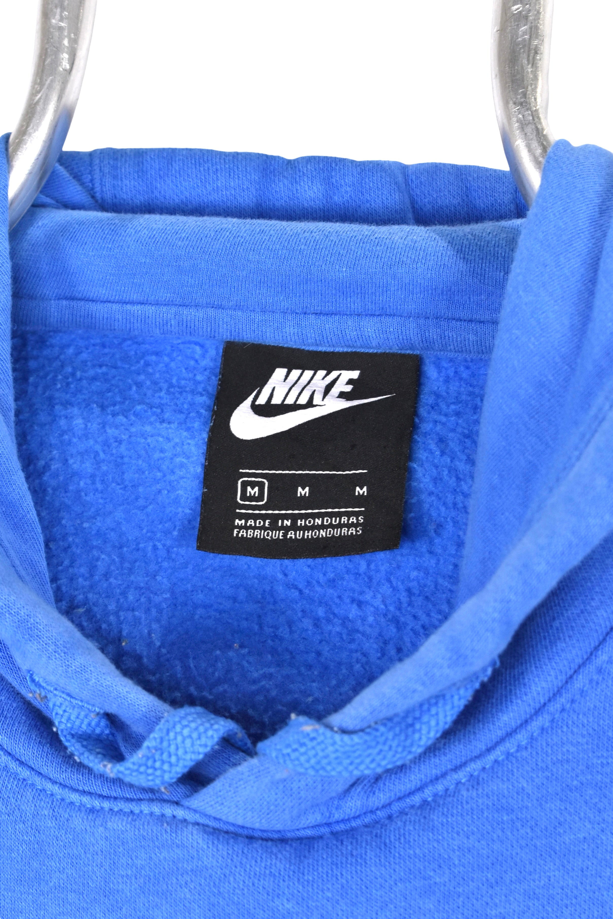 Vintage Nike hoodie, blue embroidered sweatshirt - Medium