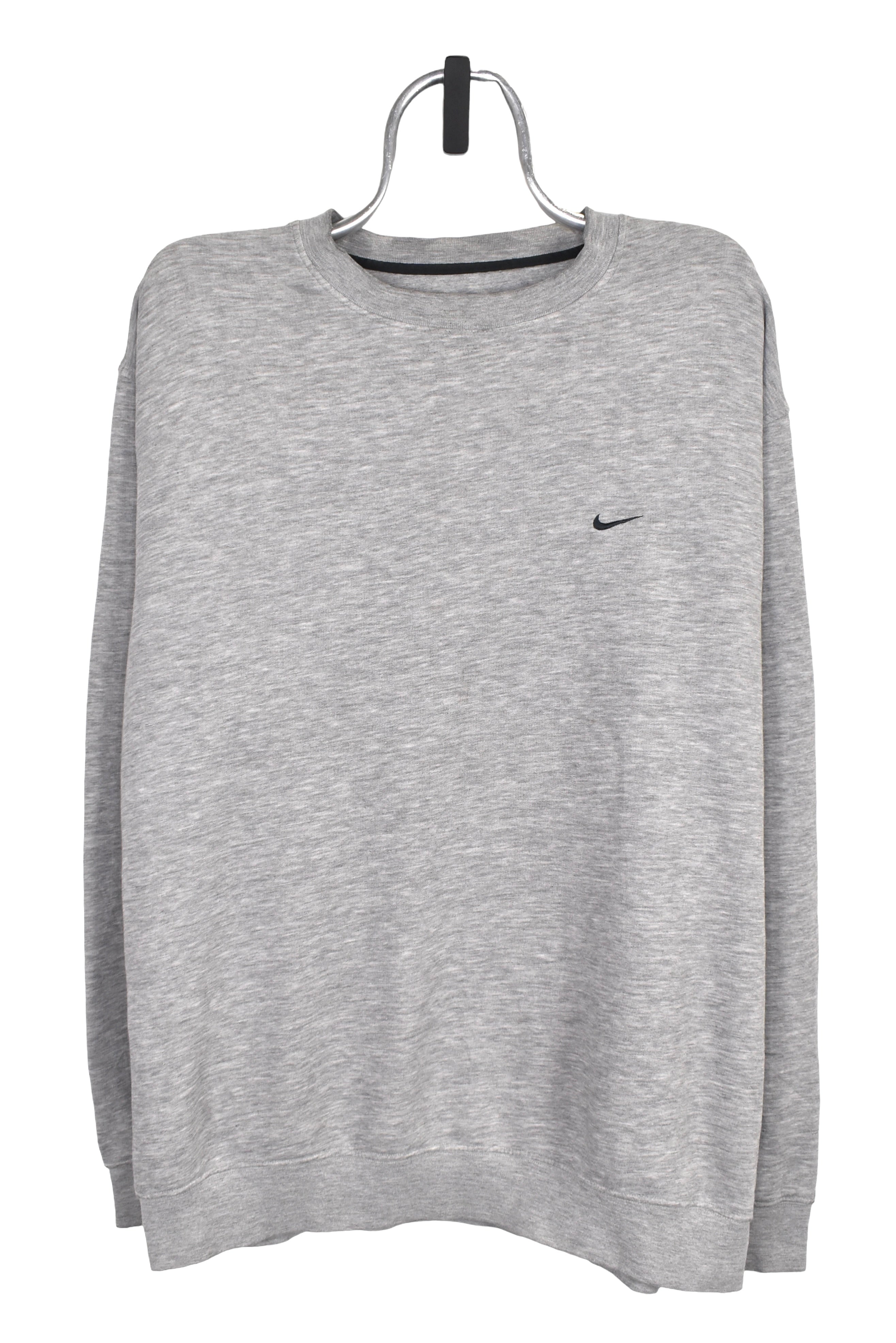 Vintage Nike Grey Nike Crew Neck Sweater Oversized Grey Vintage