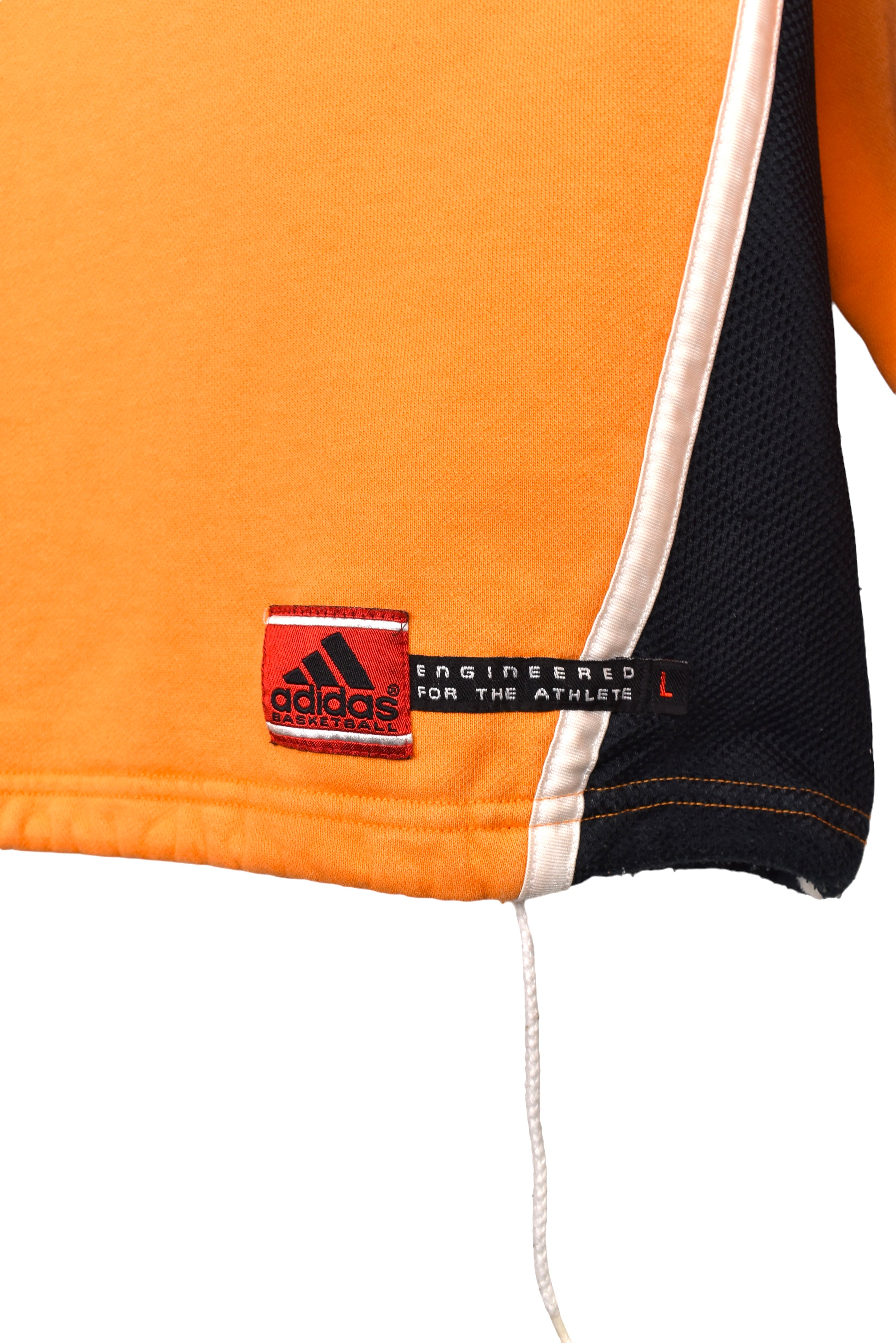 Vintage Adidas basketball hoodie, yellow embroidered sweatshirt - XL