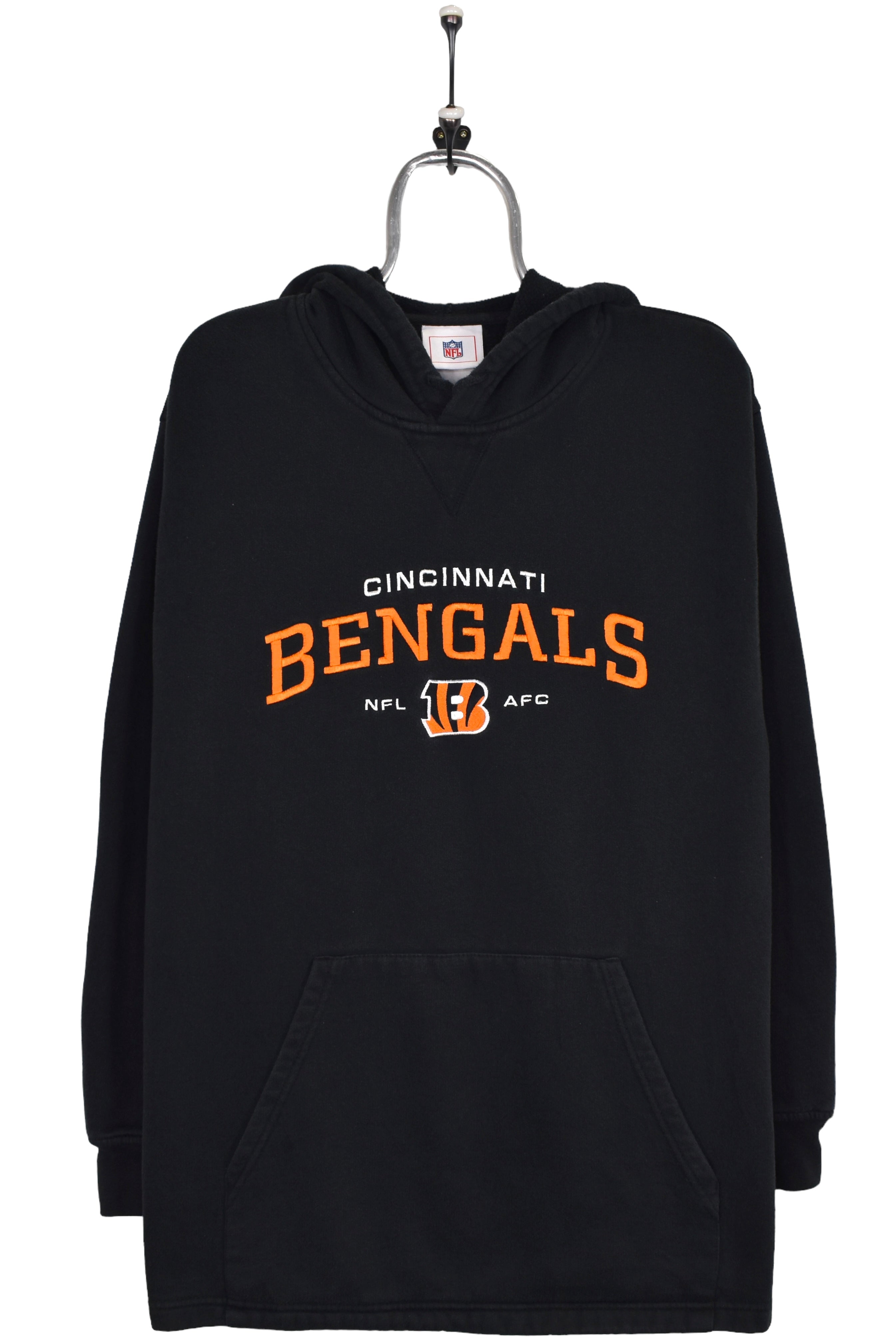 Vintage Cincinnati Bengals hoodie, NFL black embroidered sweatshirt - Large