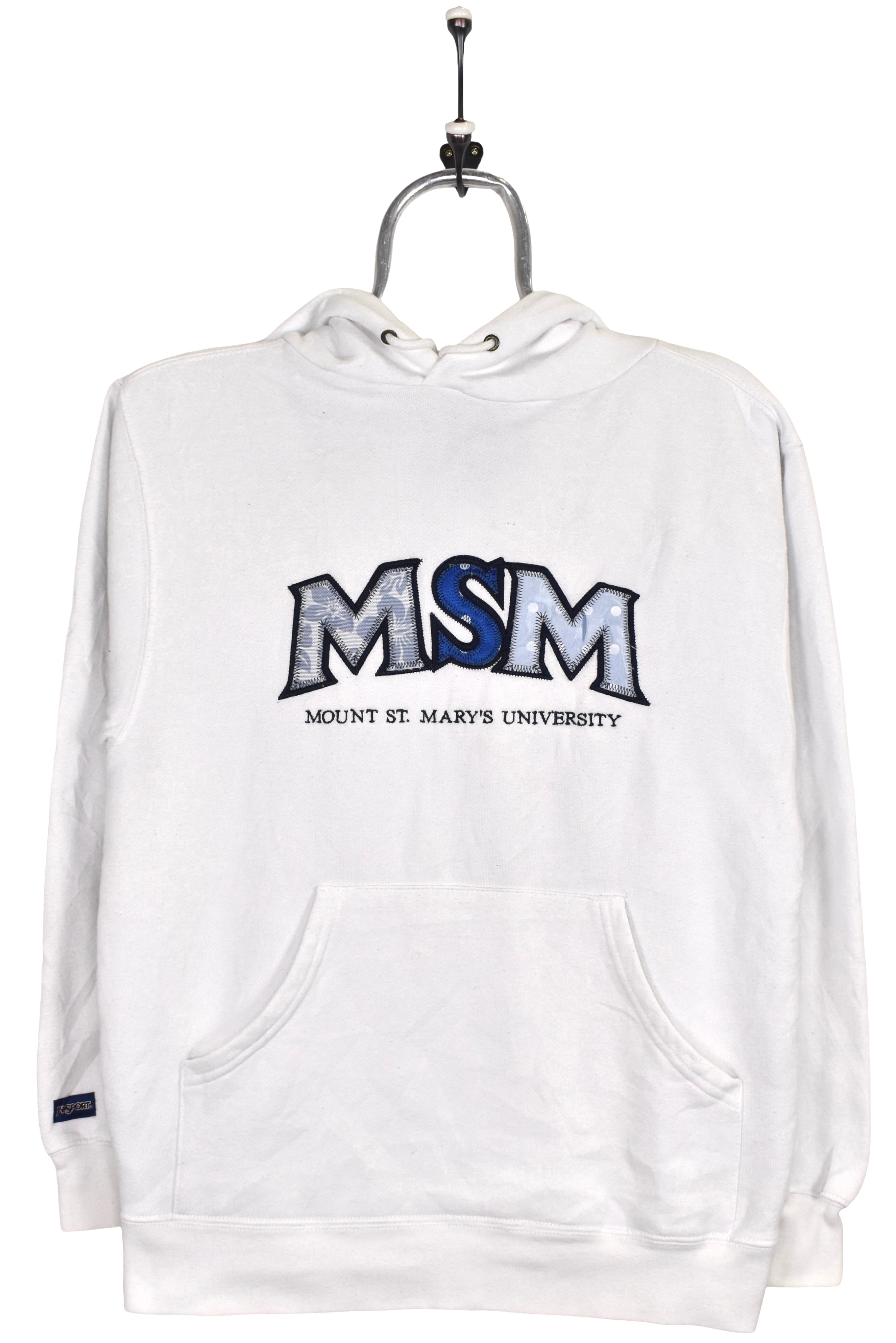 Vintage St. Marys University hoodie, white embroidered sweatshirt - XS