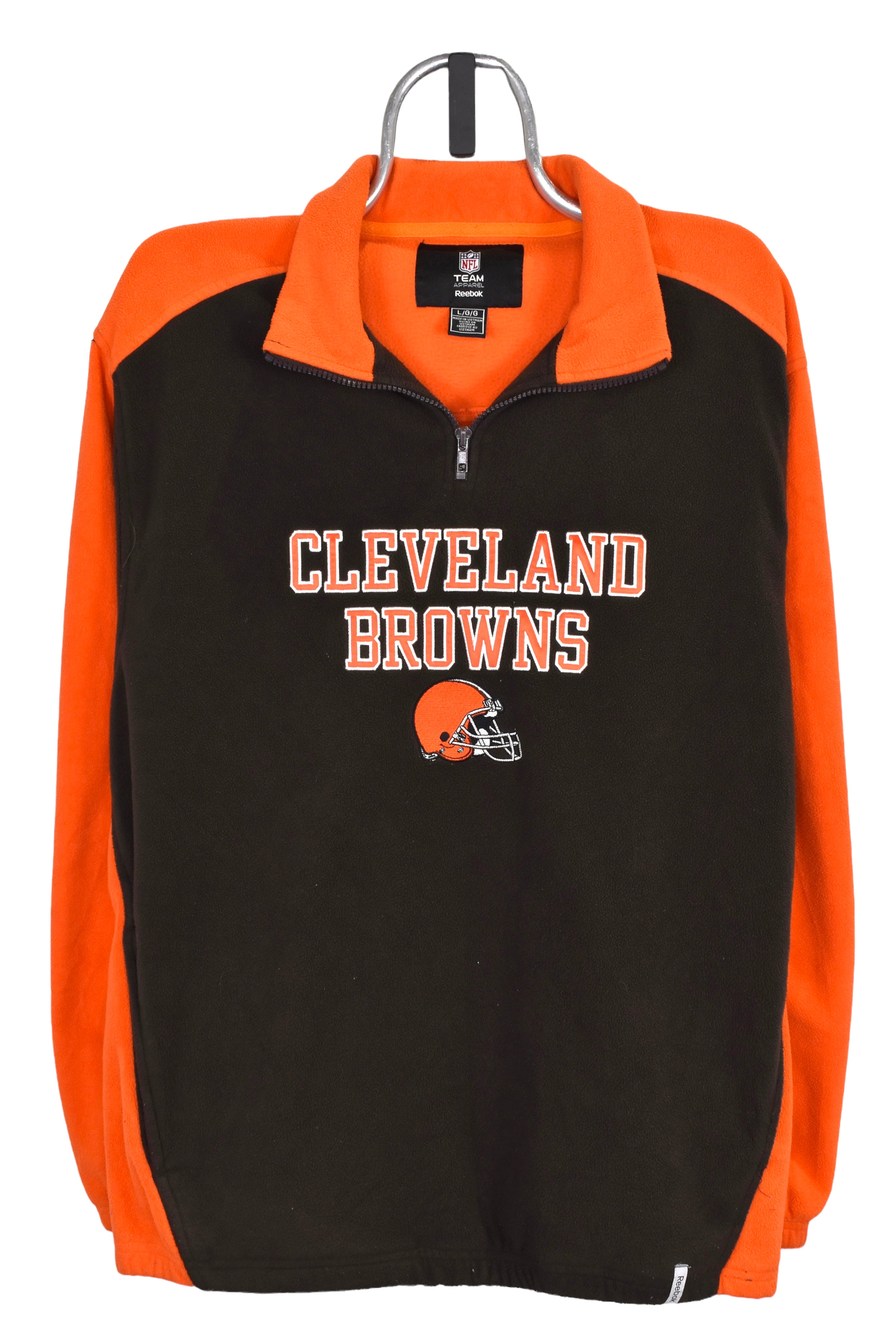Vintage Cleveland Browns fleece XL, brown embroidered sweatshirt