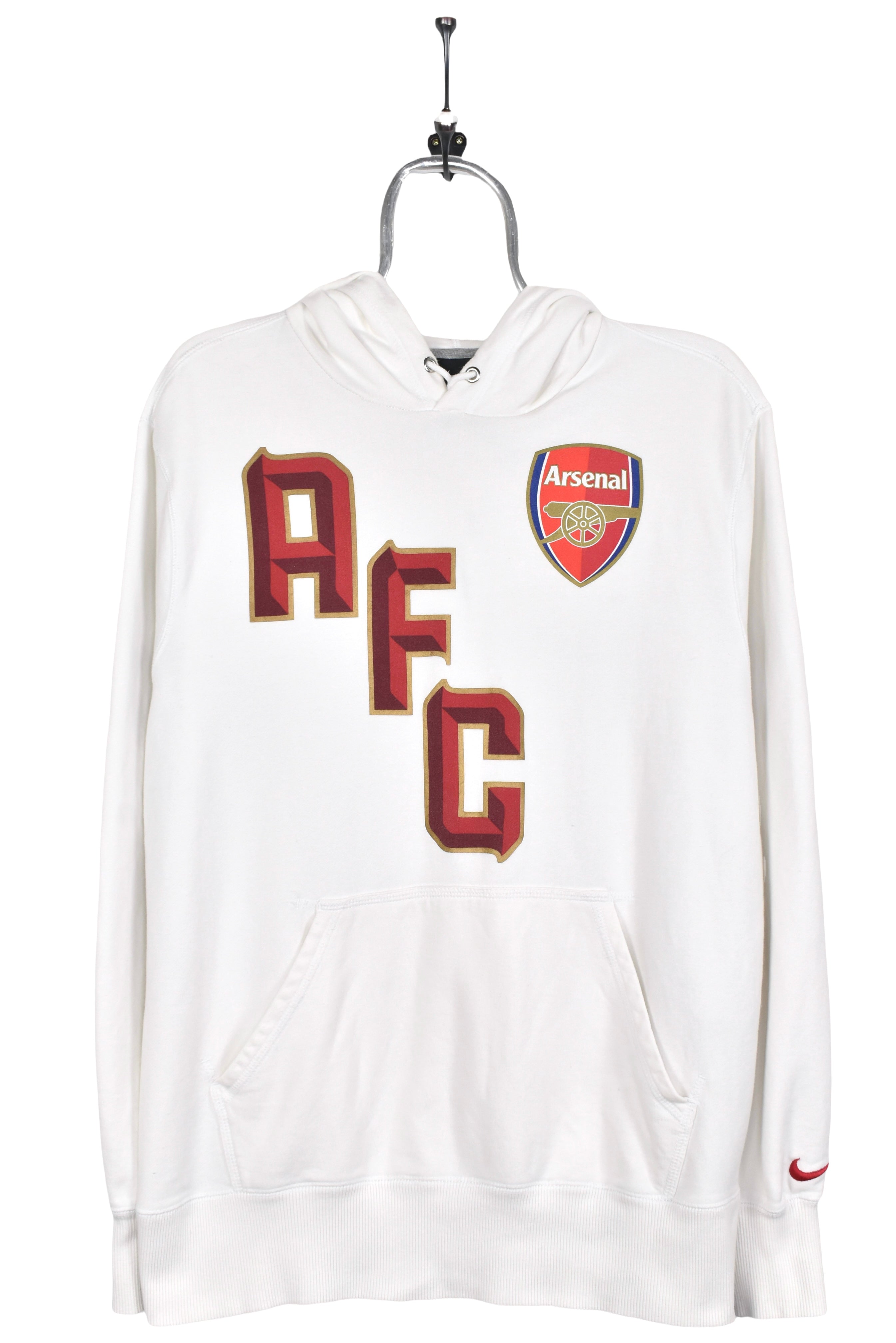 Vintage Arsenal Football club hoodie, white graphic soccer sweatshirt - AU Large PRO SPORT