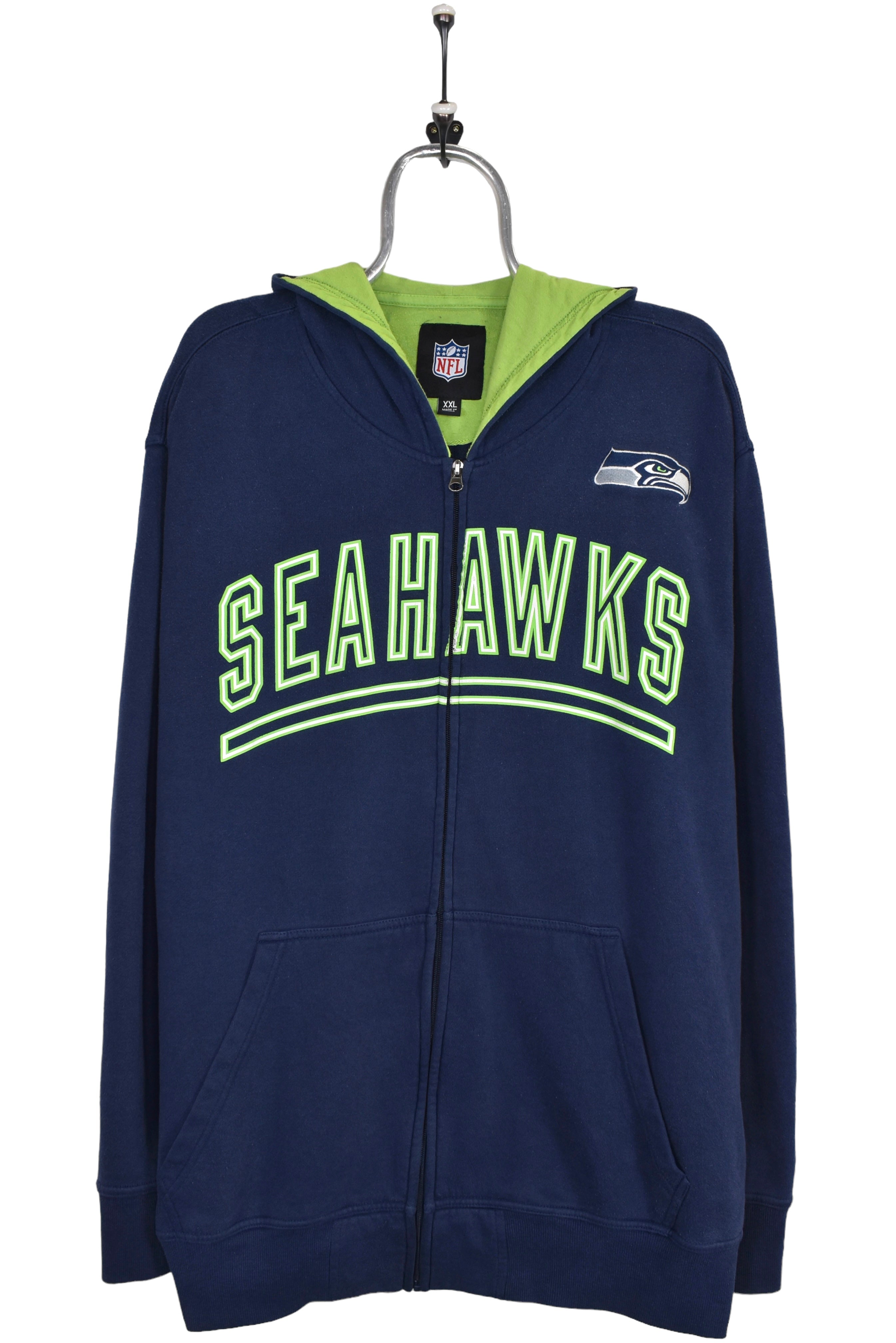 Vintage Seattle Seahawks hoodie, navy NFL graphic sweatshirt - XXL