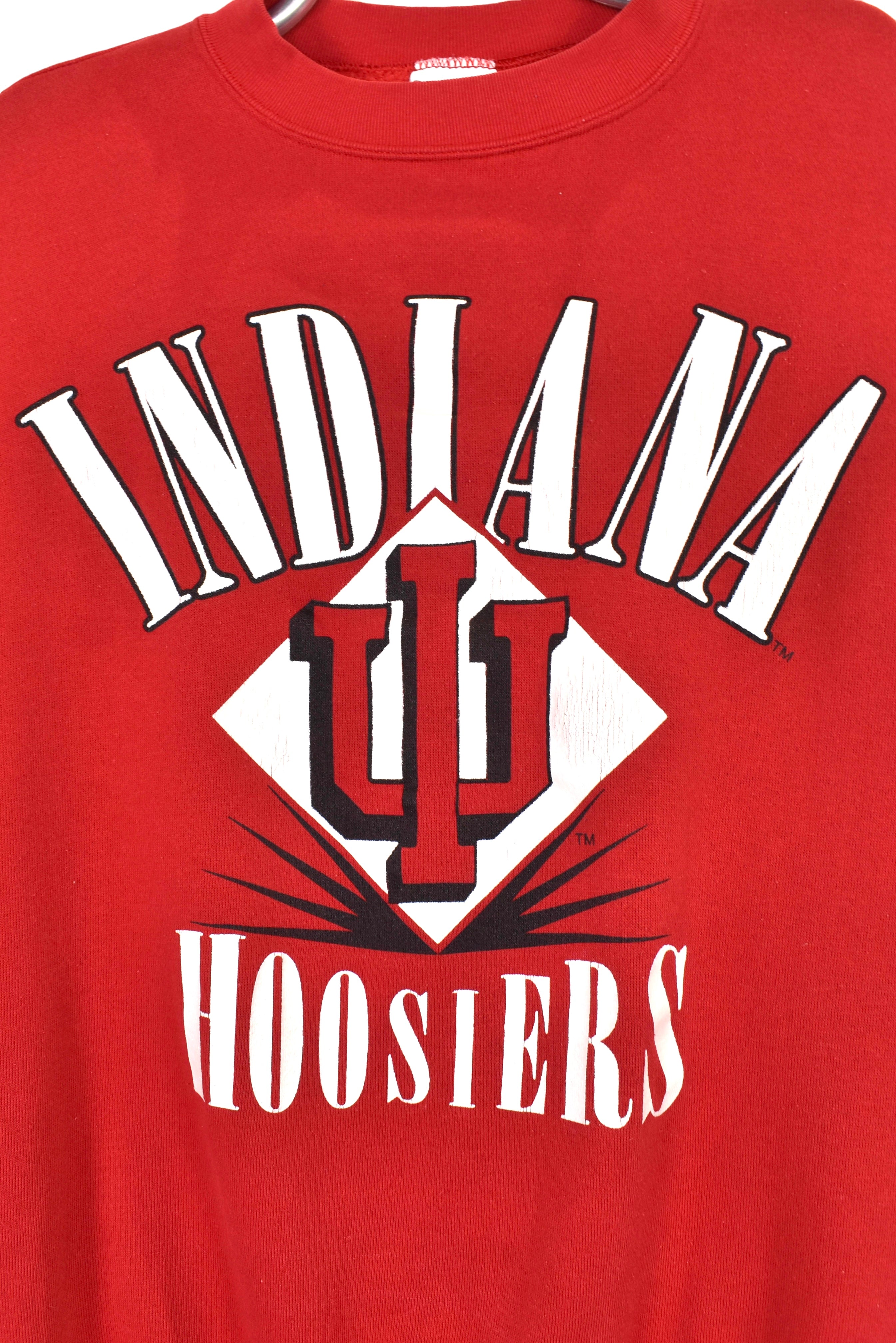 Vintage Indiana University sweatshirt, red Hoosiers graphic crewneck - Large