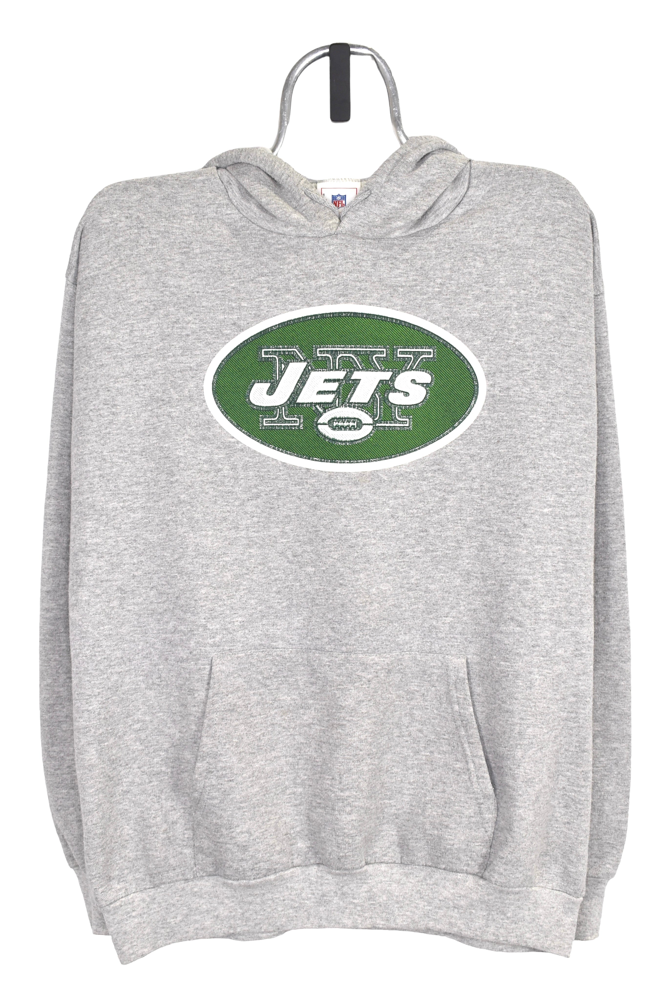 Vintage New York Jets hoodie Large, NFL grey graphic sweatshirt