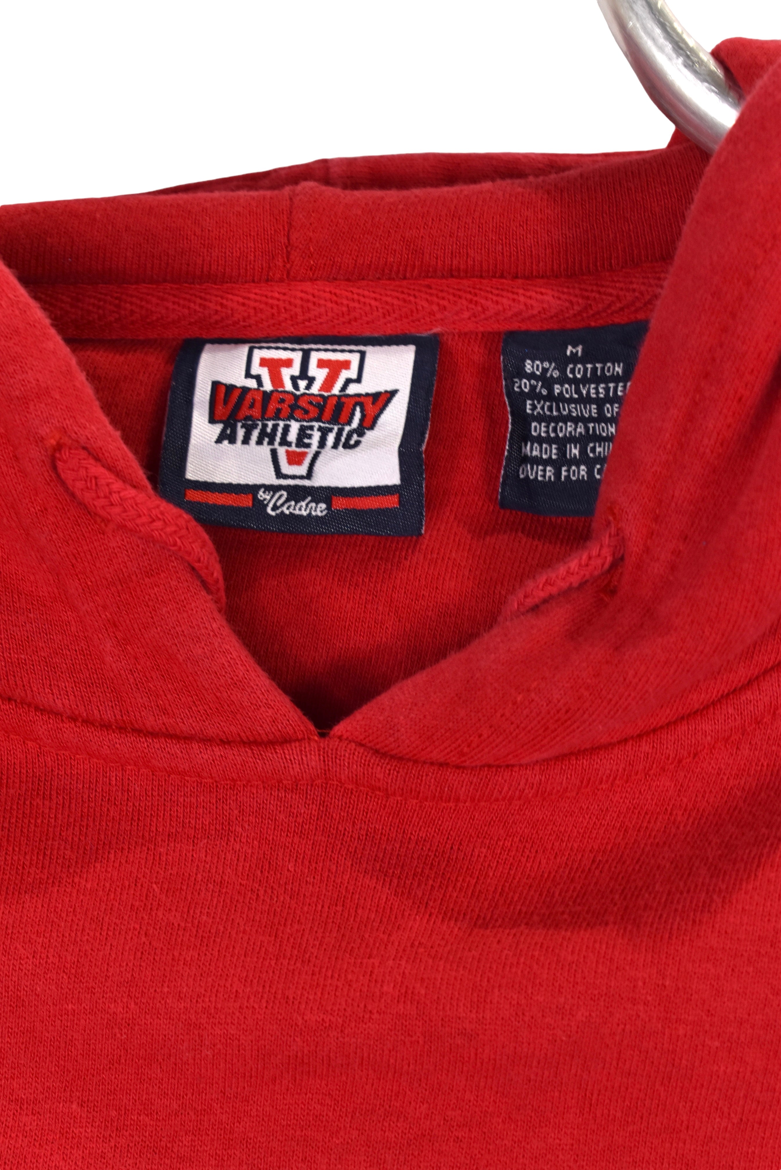 Vintage Wisconsin University hoodie (M), red embroidered sweatshirt