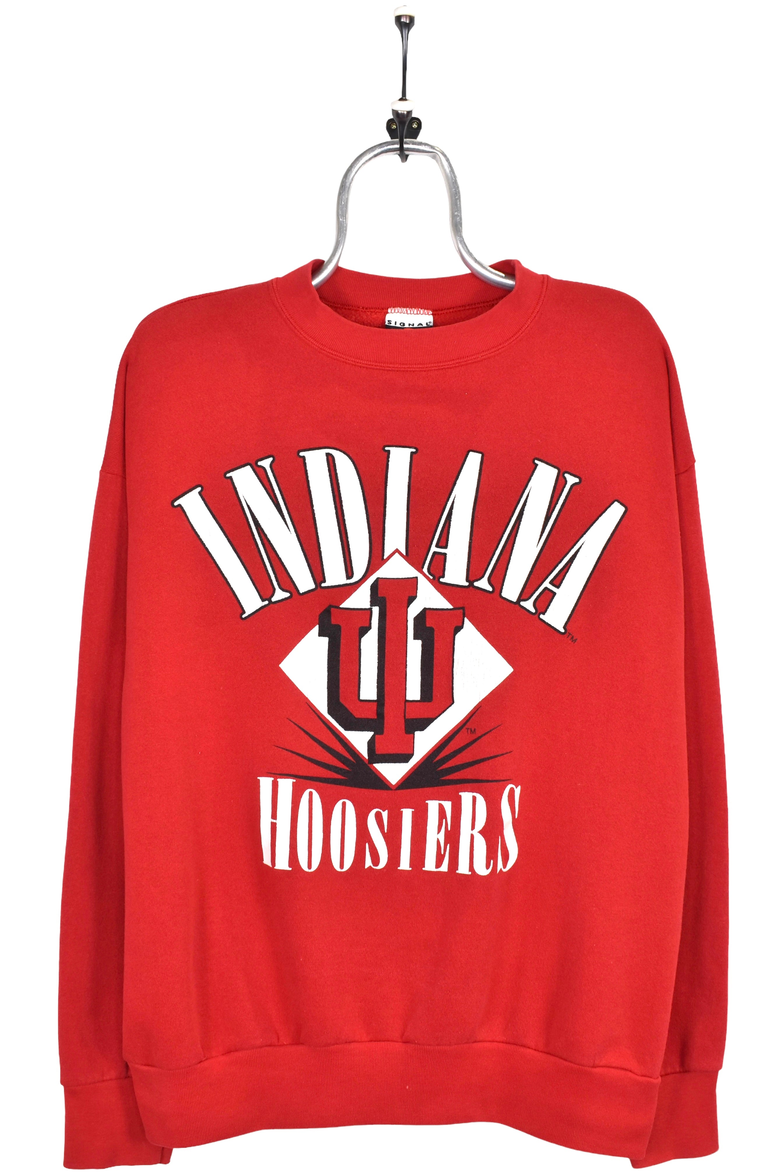 Lee Sport Men's Crew Red Cream IU Hoosiers outlet Embroidery Athletic Sweater Size XXL