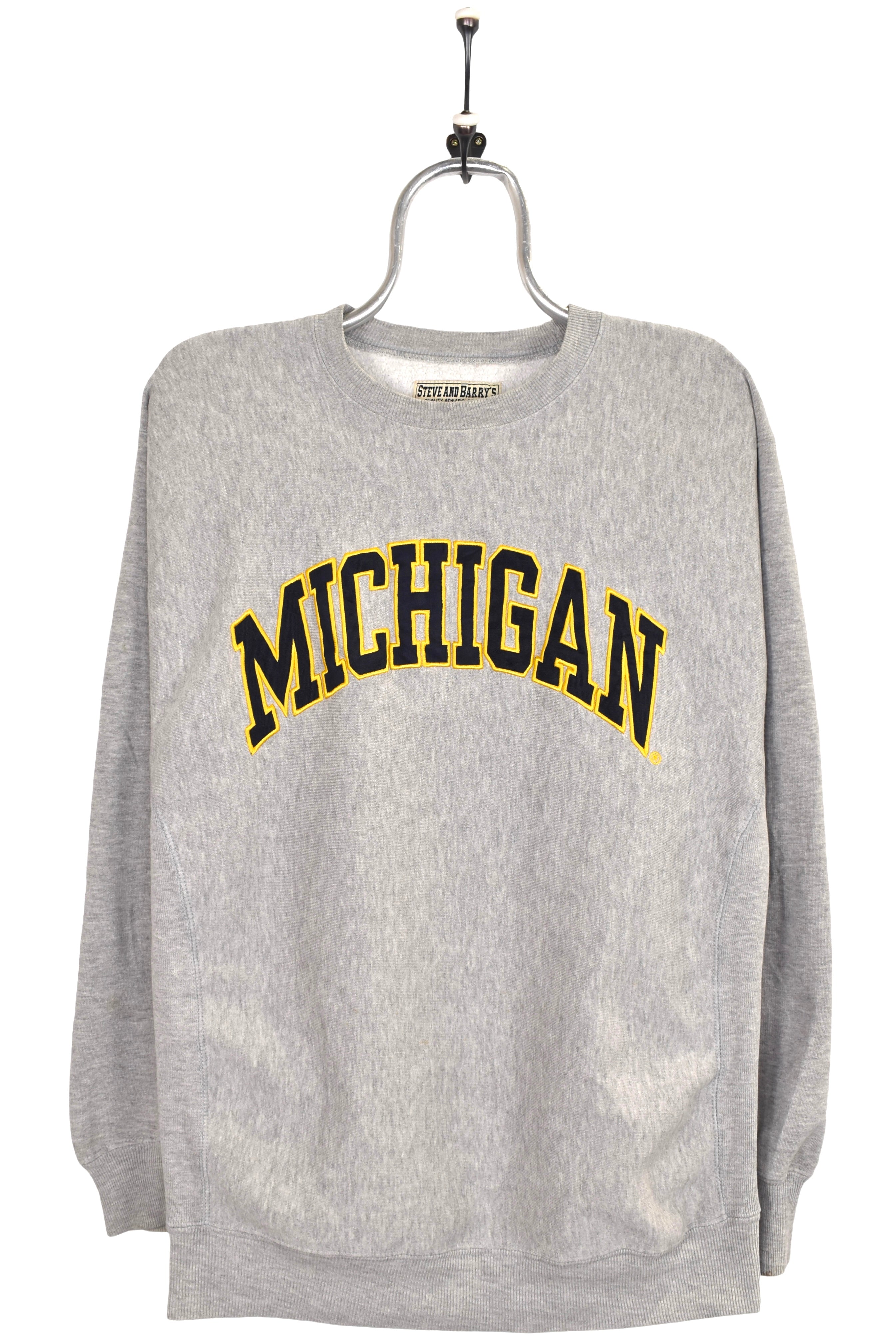 Vintage University of Michigan sweatshirt, grey embroidered crewneck - Medium