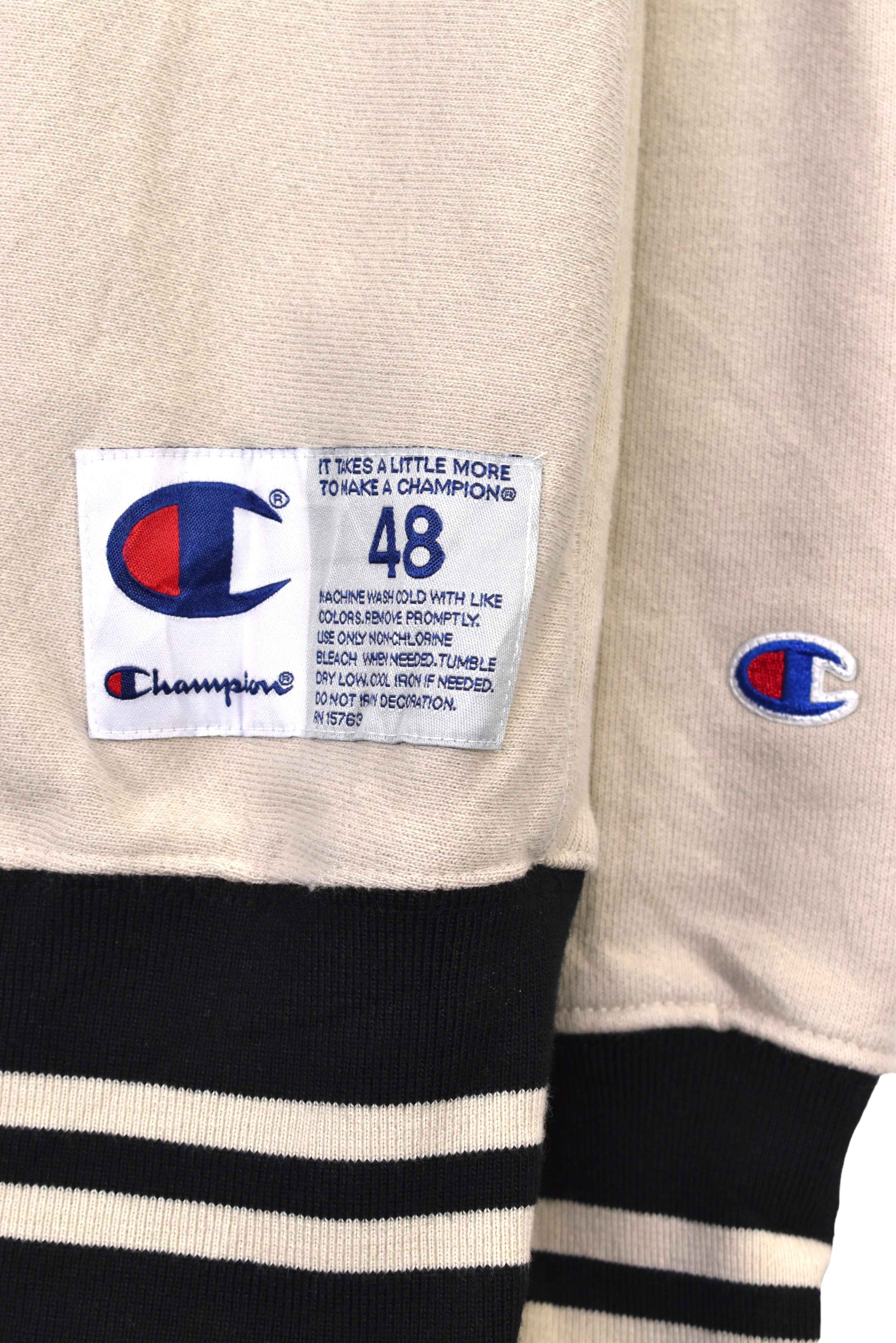 Modern Champion sweatshirt (XXL), beige embroidered crewneck