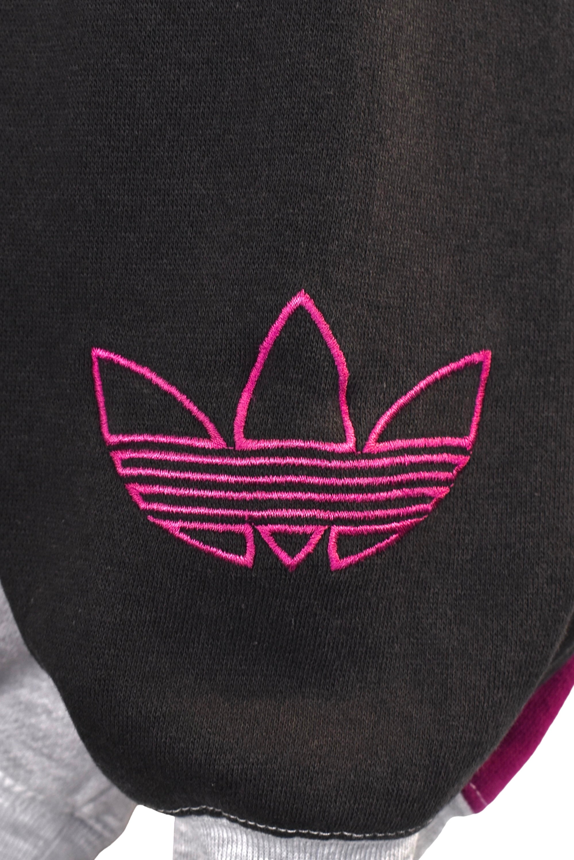 Vintage Adidas sweatshirt, black embroidered turtle neck - Small