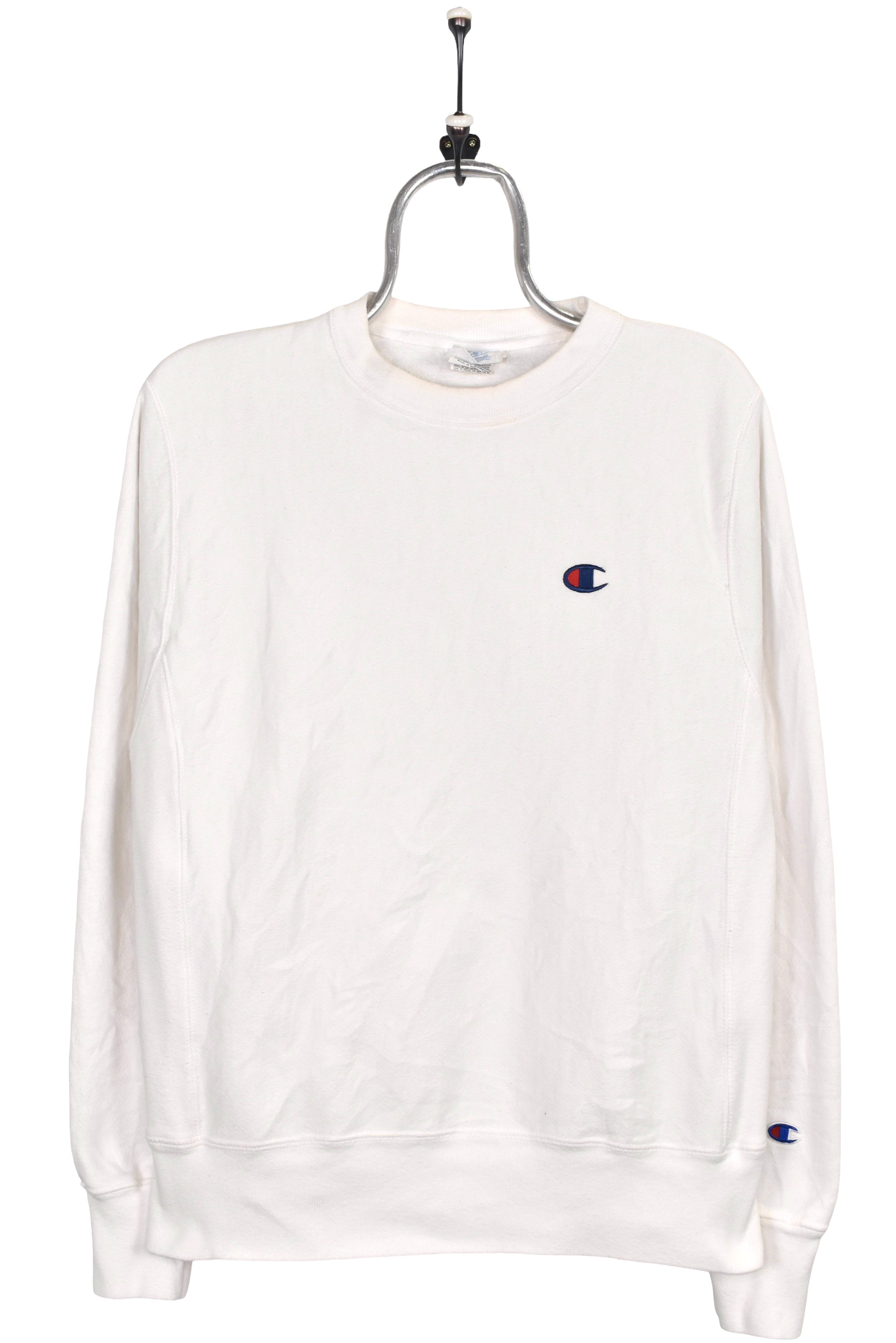 Modern Champion sweatshirt, white embroidered crewneck - Small
