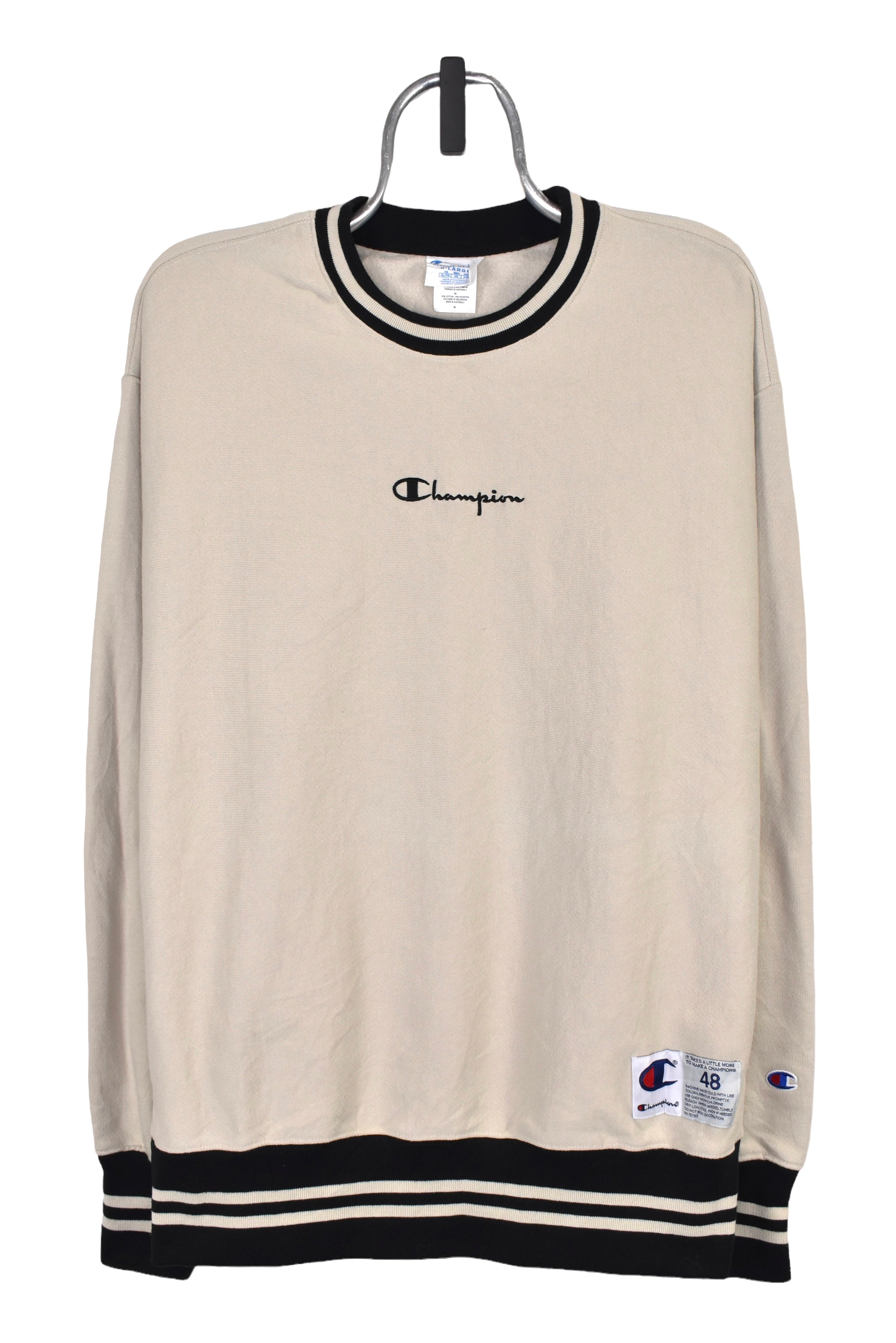 Modern Champion sweatshirt (XXL), beige embroidered crewneck