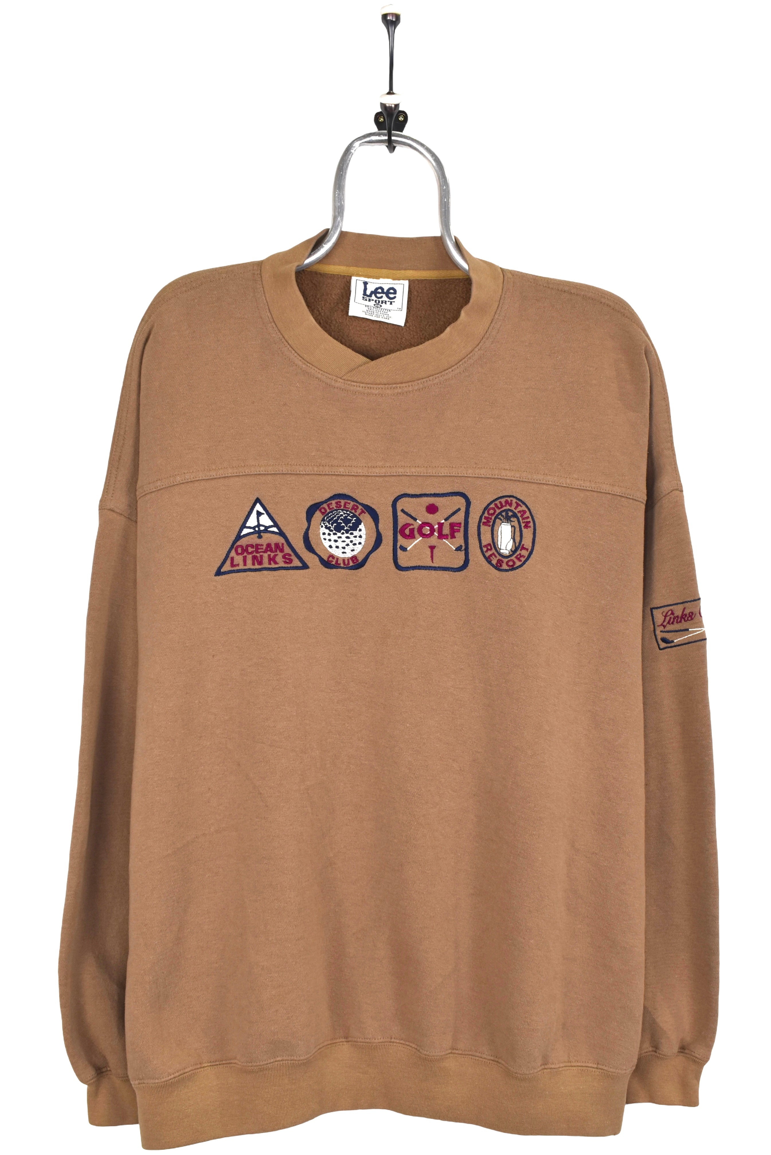 Vintage golf sweatshirt, brown embroidered crewneck - XXL