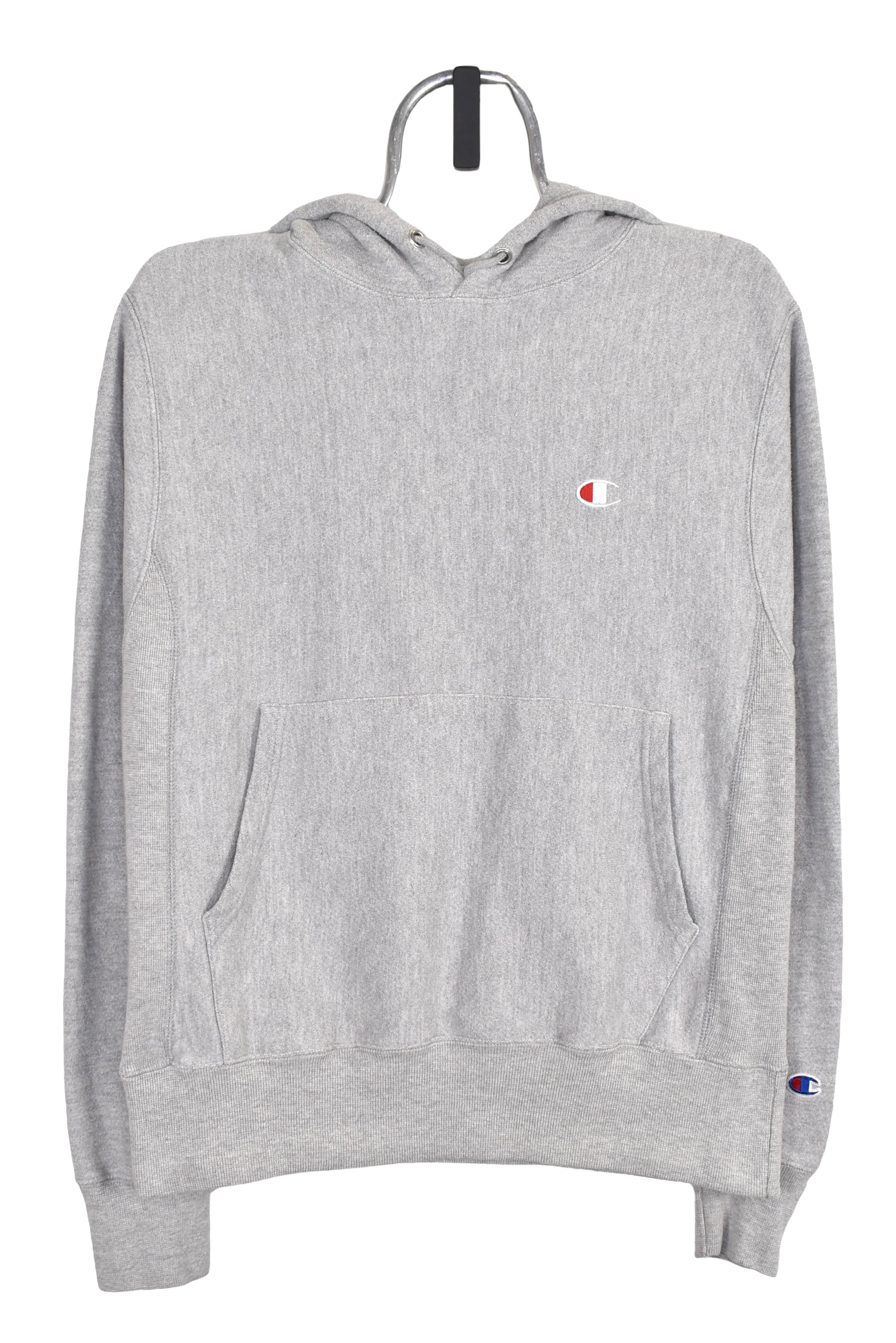 Modern Champion hoodie (S), grey embroidered sweatshirt