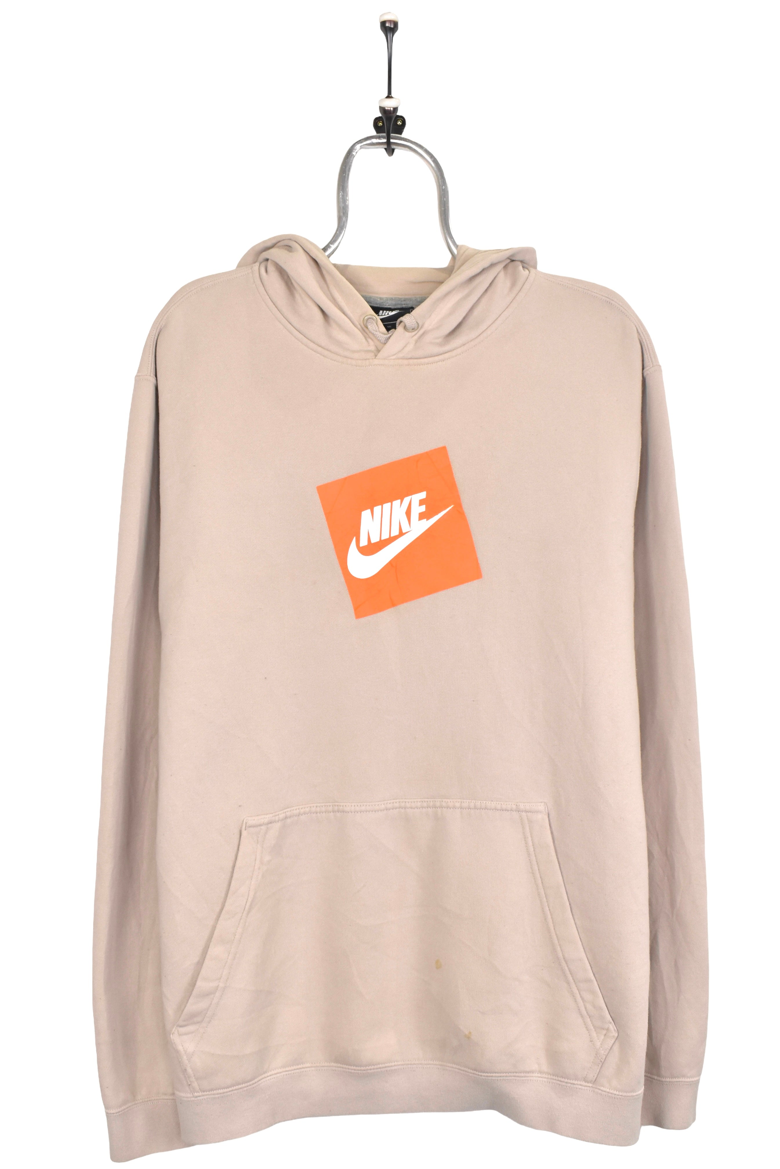Vintage Nike hoodie, beige graphic sweatshirt - XL