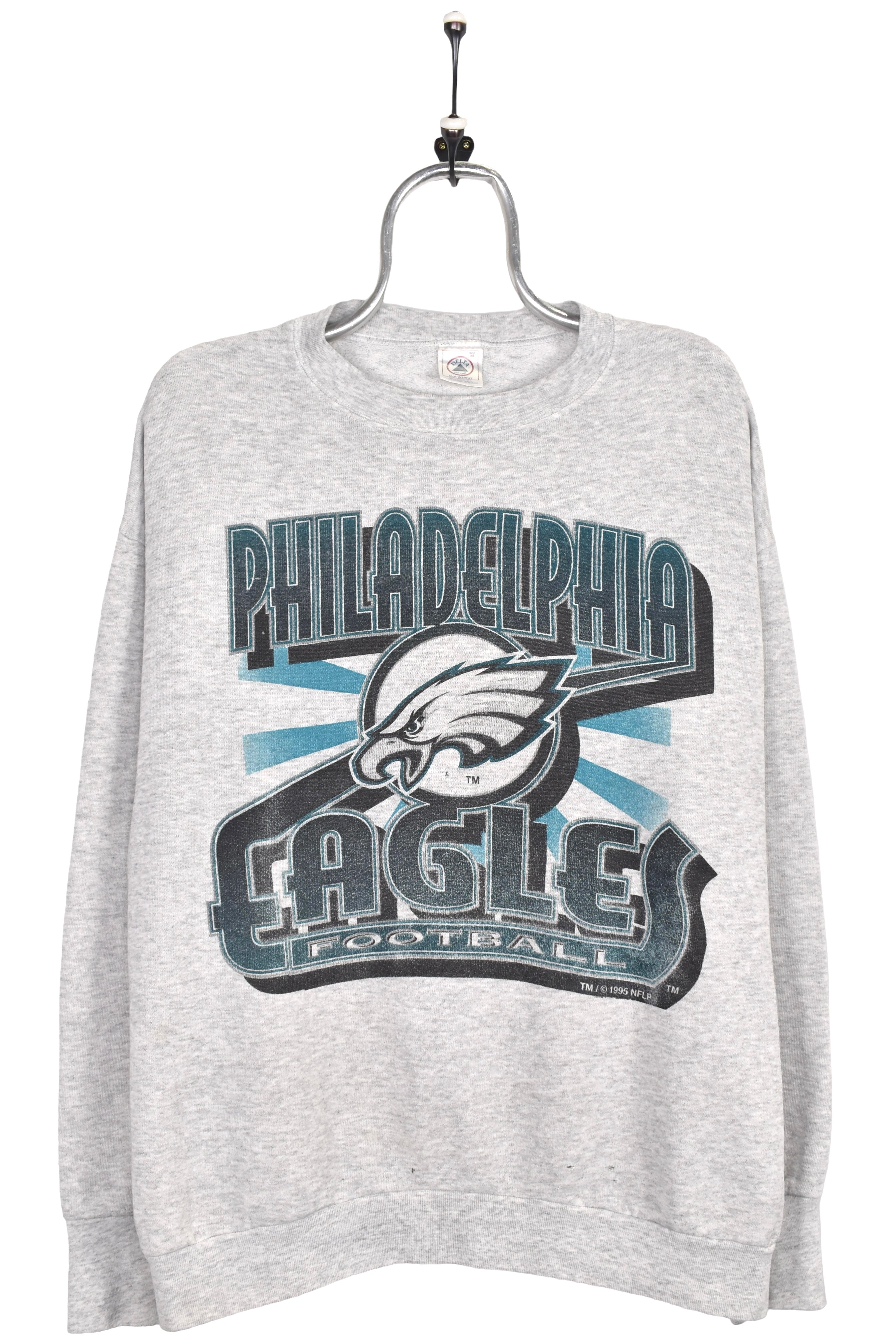 Vintage Philadelphia Eagles sweatshirt Large, NFL 1995 grey graphic crewneck