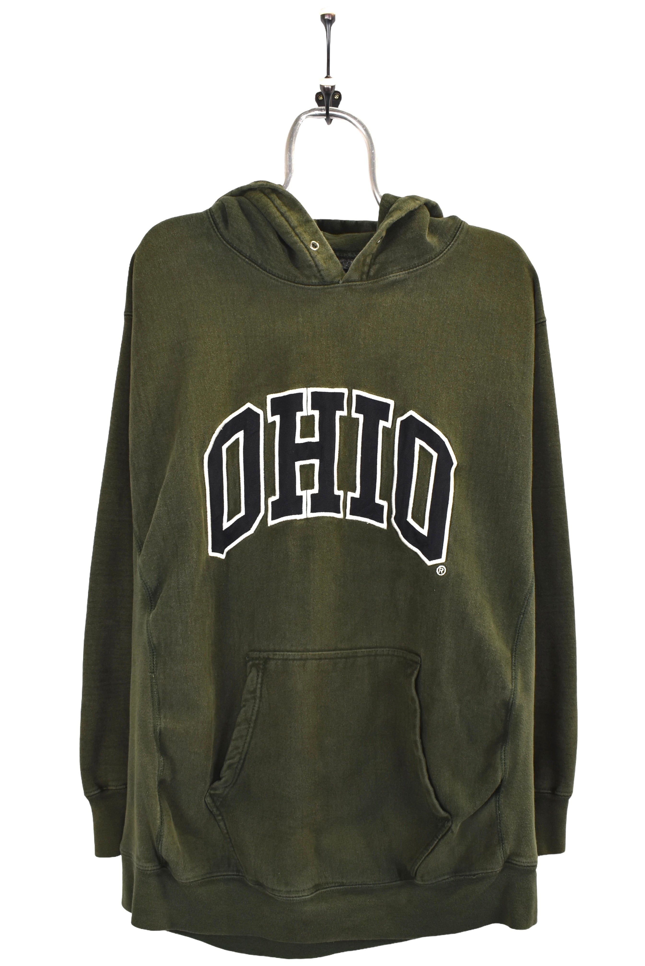 Vintage University Of Ohio hoodie, green embroidered sweatshirt - XL