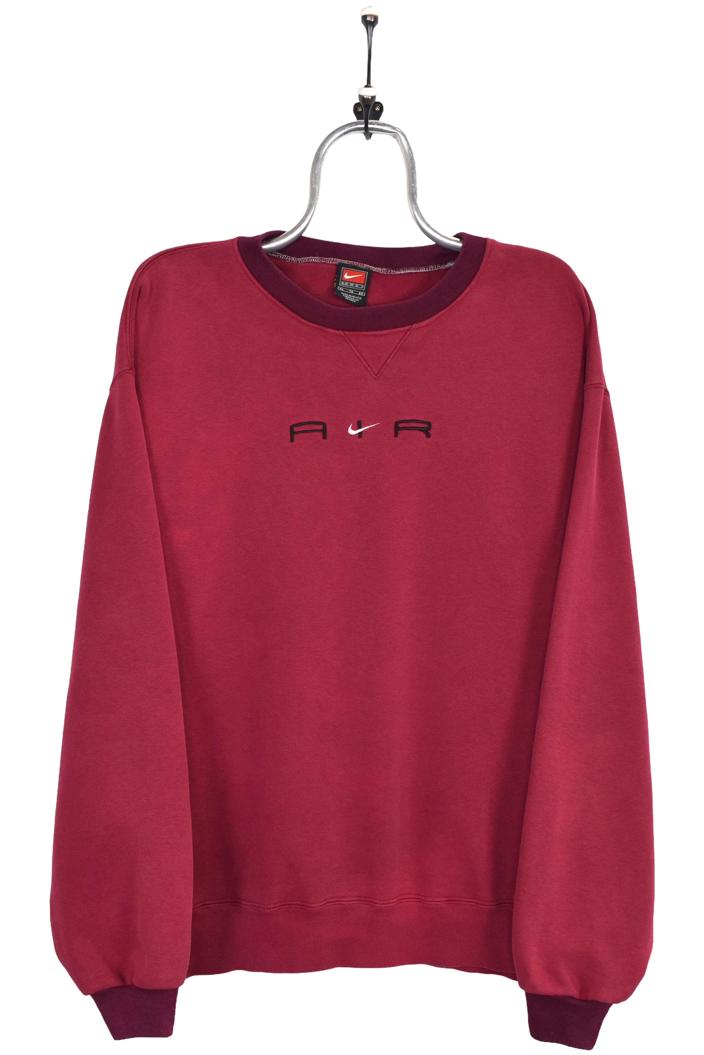 Vintage Nike Air sweatshirt, burgundy embroidered crewneck - XL
