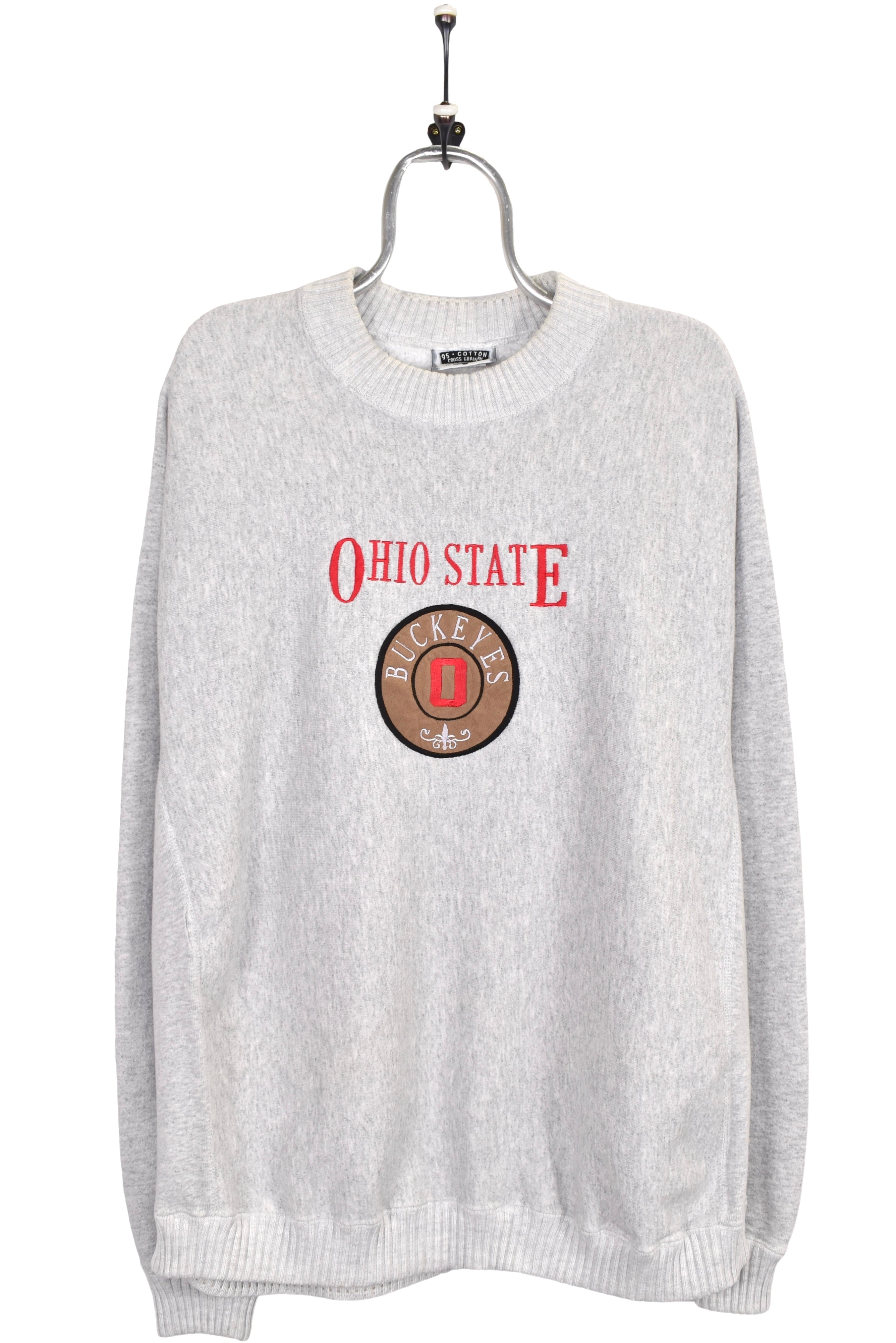 Vintage Ohio State University sweatshirt, grey embroidered crewneck - XL