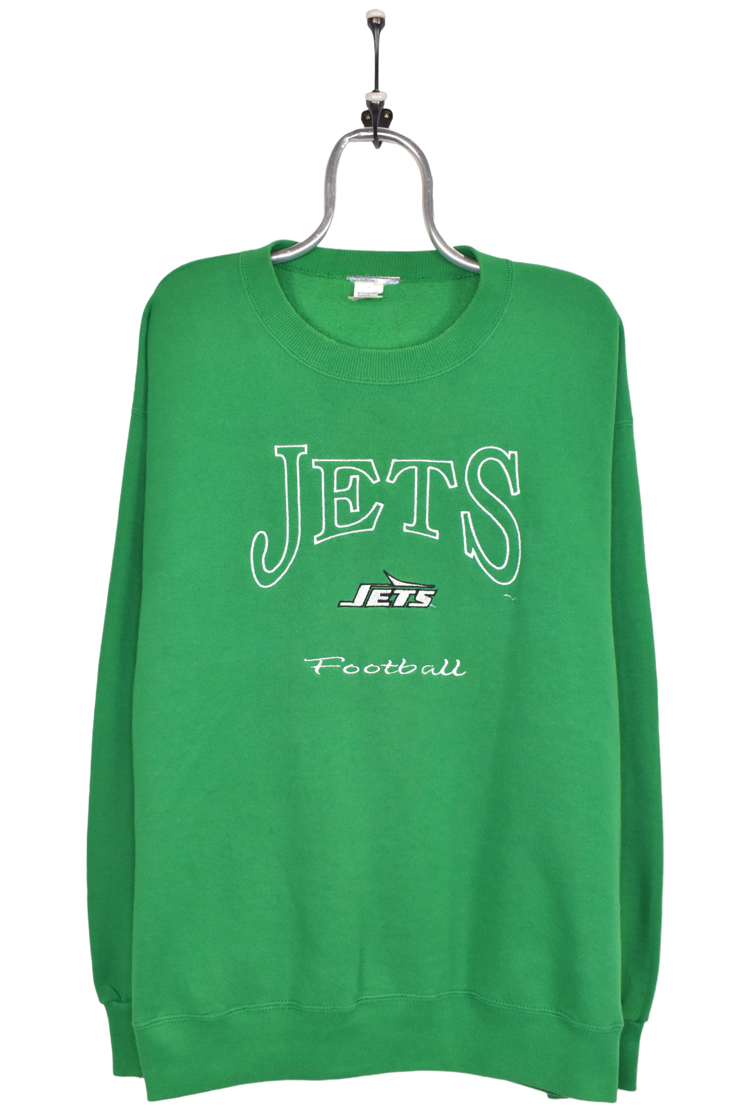 Vintage New York Jets sweatshirt, green NFL embroidered crewneck - XL
