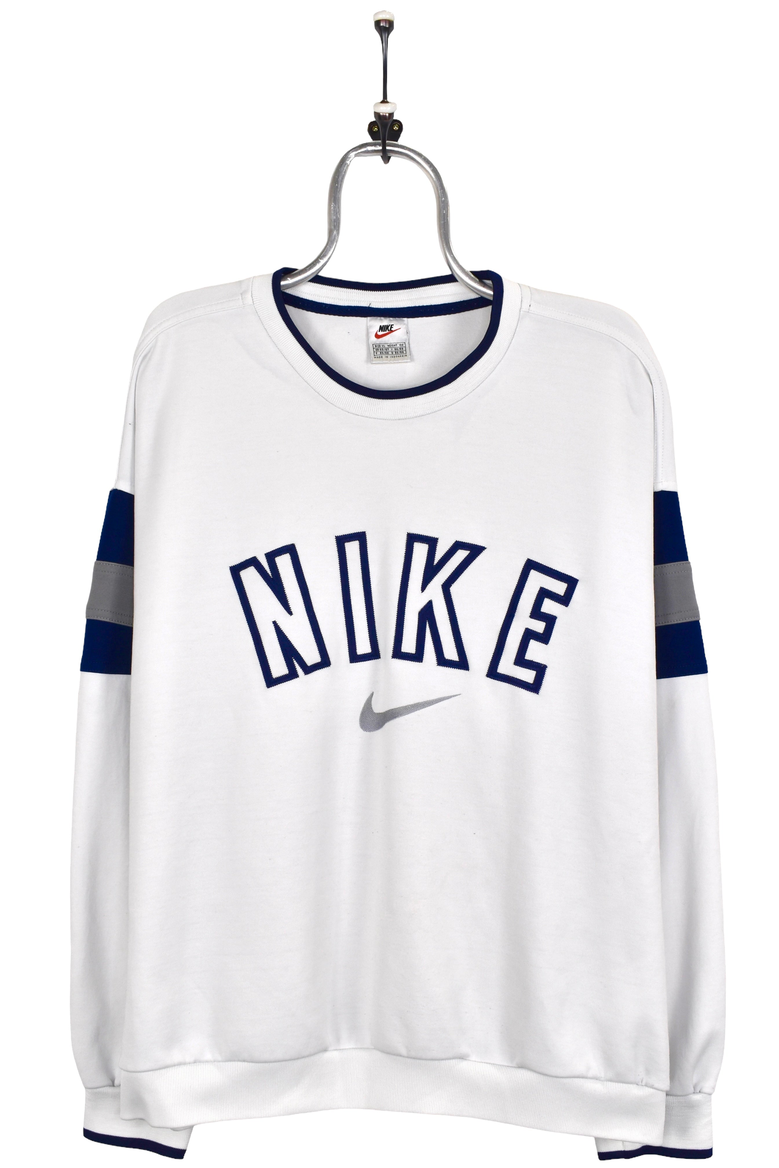 Vintage Nike sweatshirt, white embroidered crewneck - XL