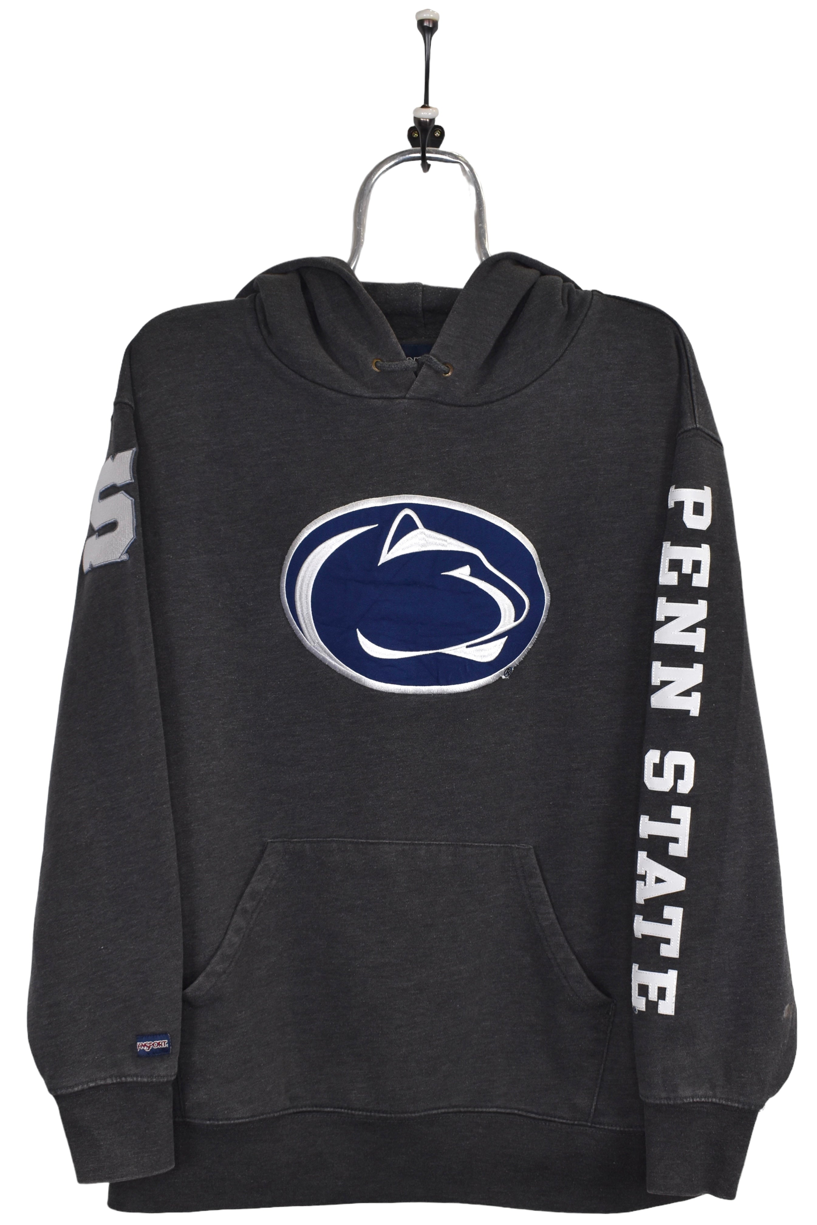Vintage Penn State University hoodie, grey embroidered sweatshirt - Large