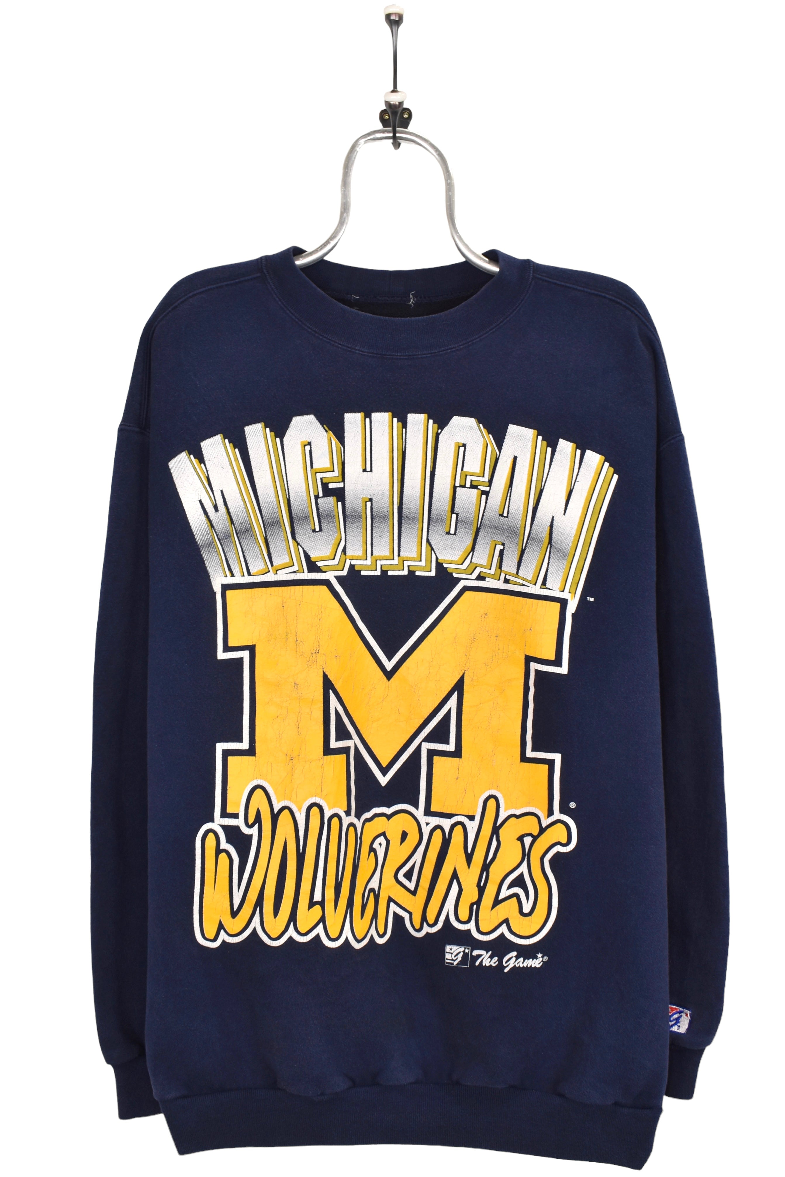 Vintage University of Michigan sweatshirt, navy Wolverines graphic crewneck - XL